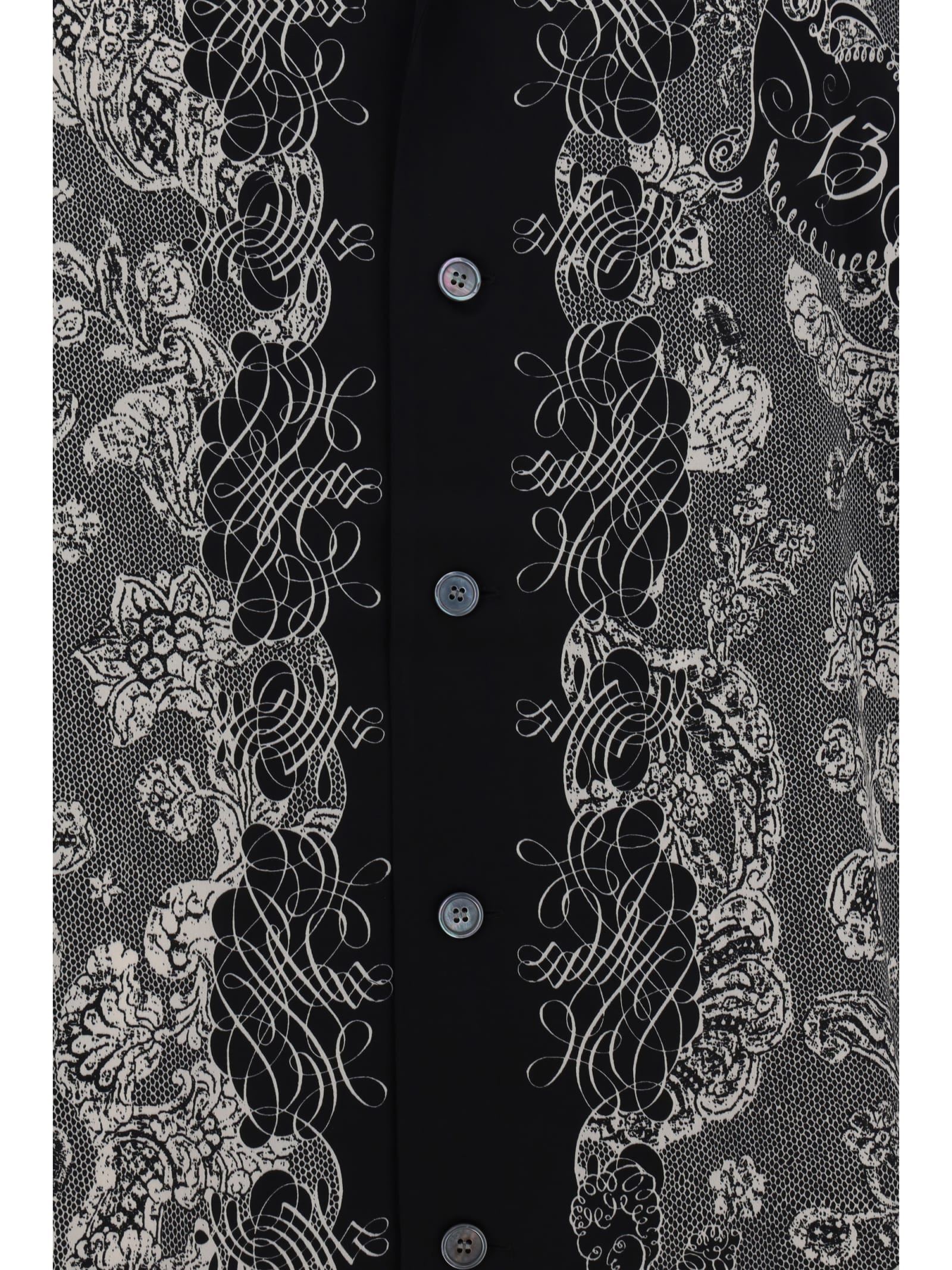 Shop Acne Studios Pattern Printed Short-sleeved Shirt In Black/ecru