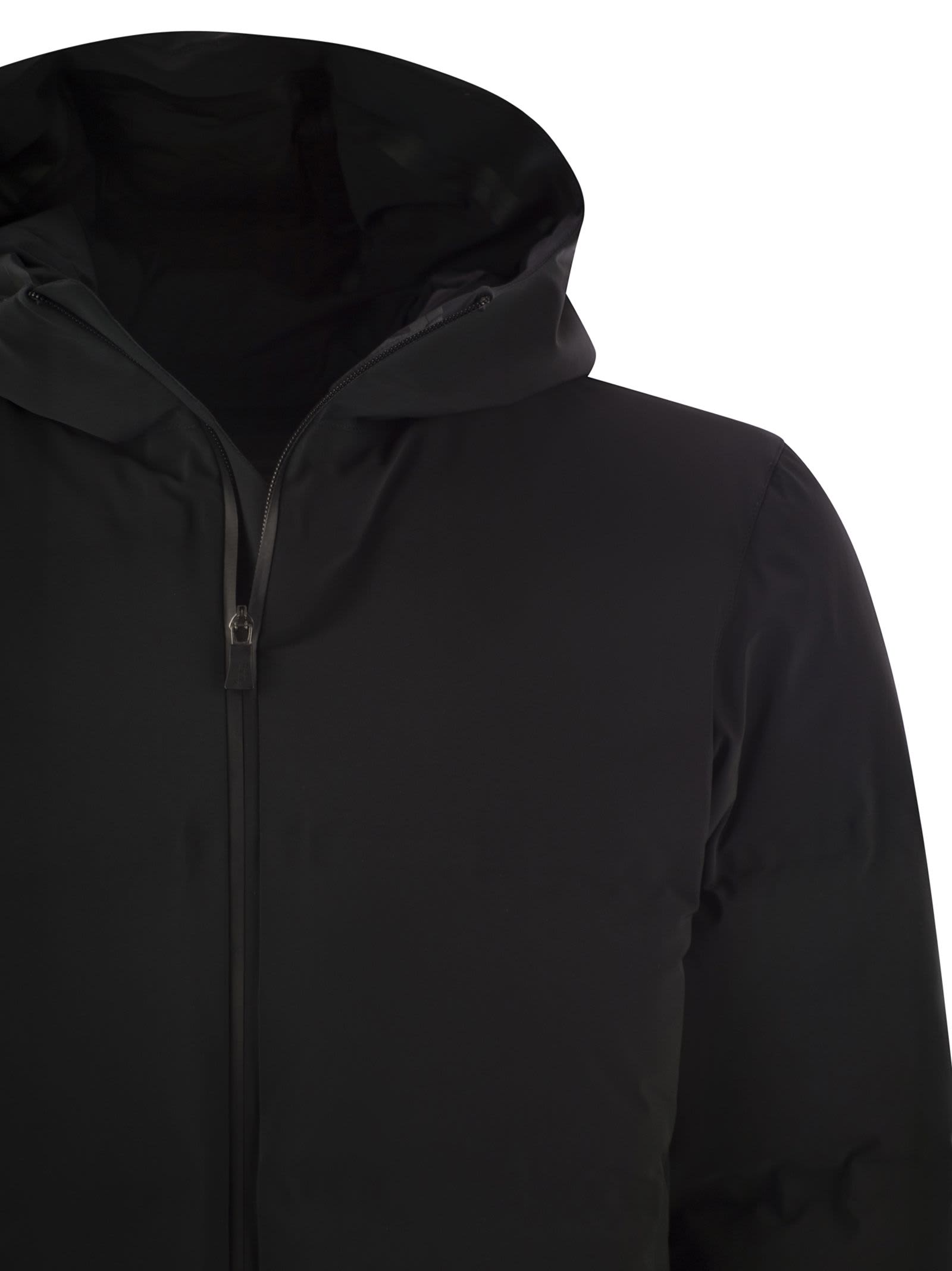 Herno Men New Impact Down Jacket With Hood In Black