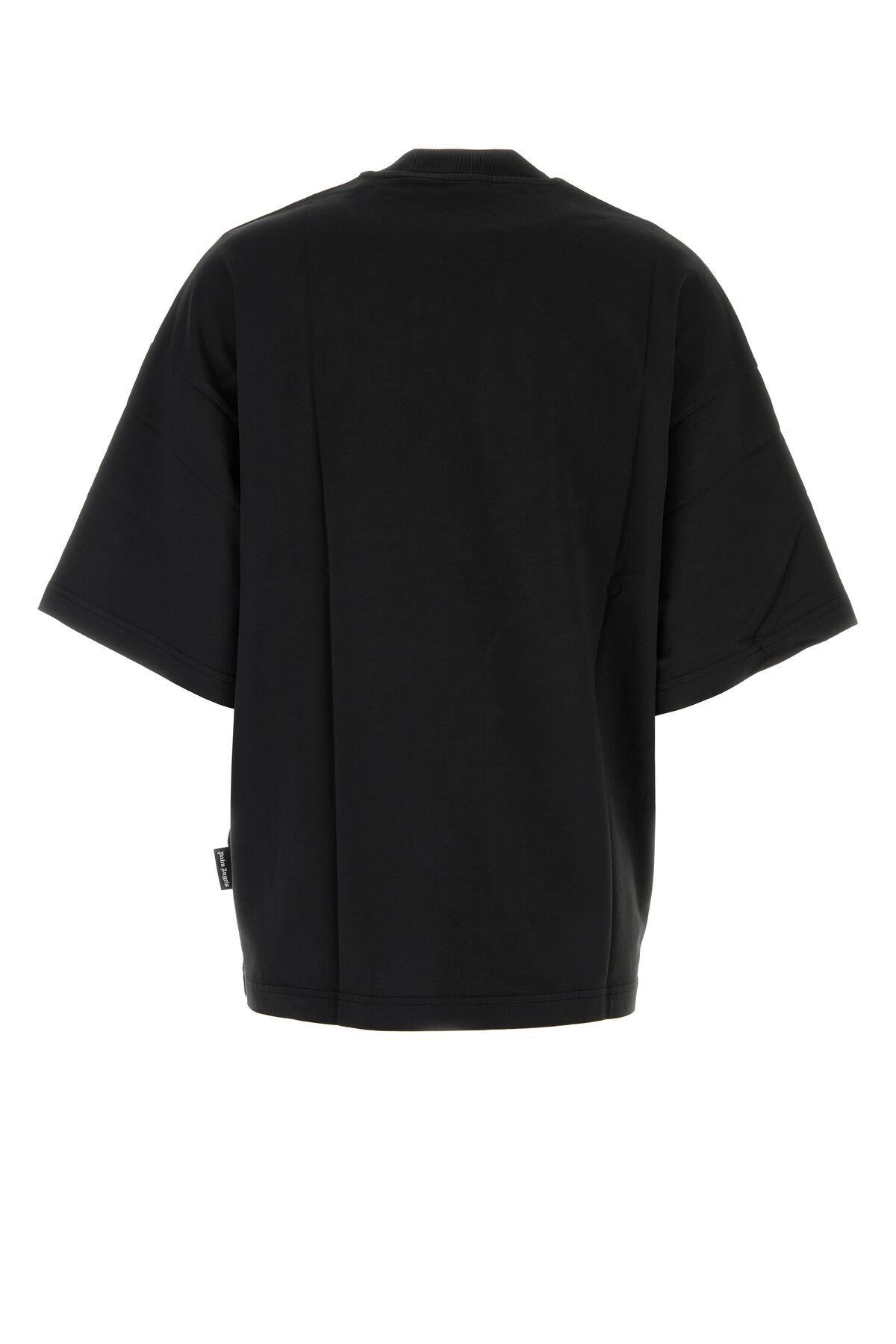 Shop Palm Angels Black Cotton Oversize T-shirt In Black Grey