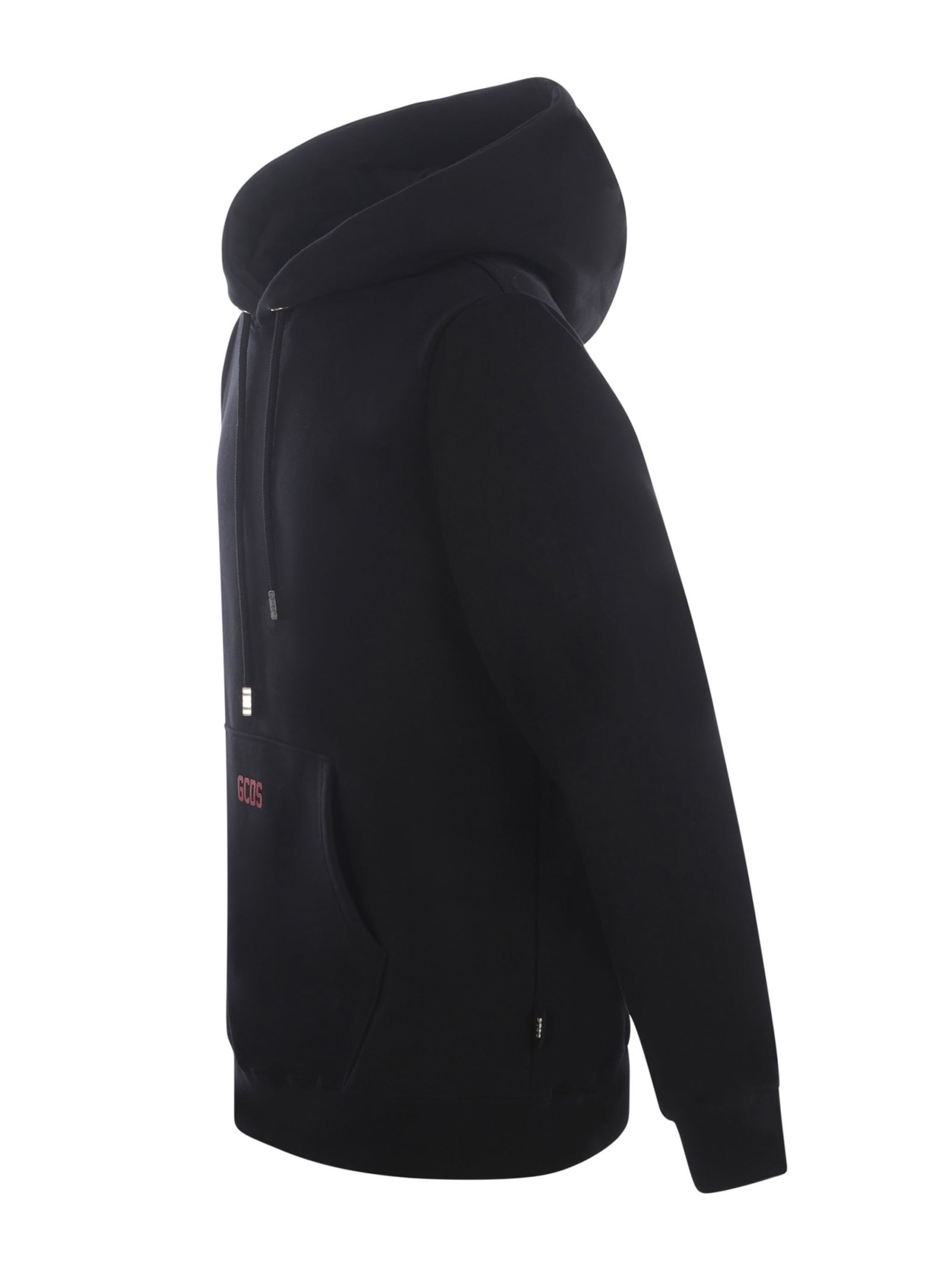 Shop Gcds Hooded Sweatshirt  Basic Logo In Cotton In Black