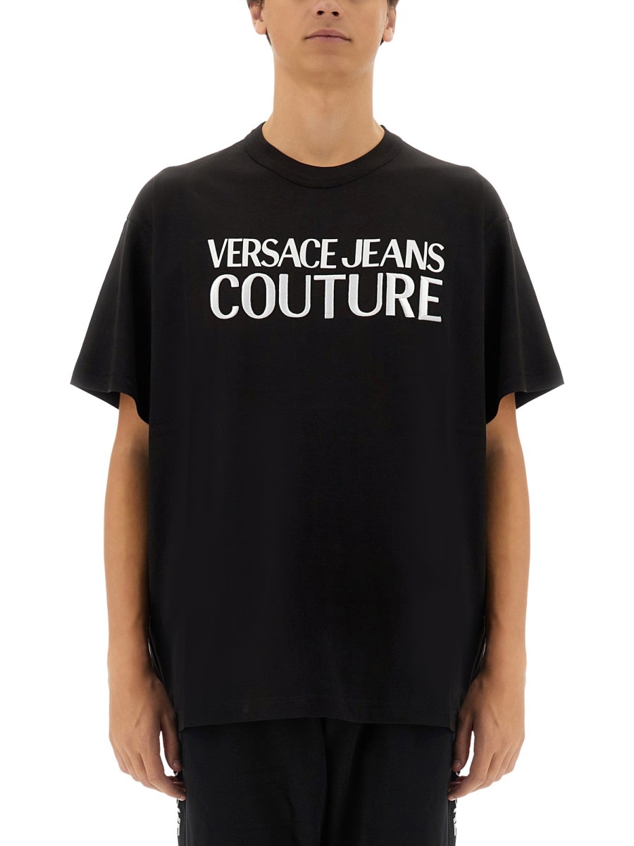 Versace Jeans Couture T-shirt With Logo In Black