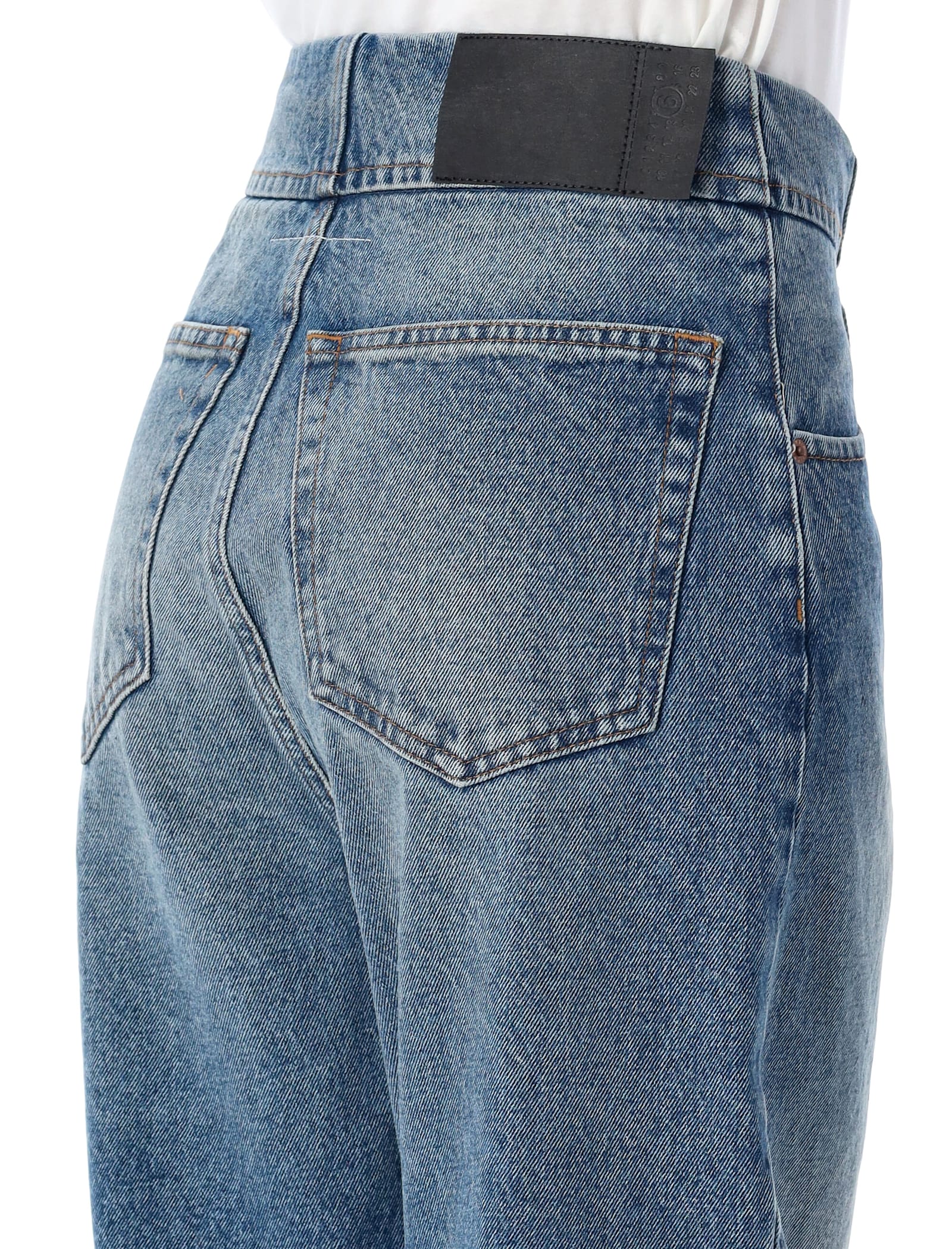 Mm6 Maison Margiela Straight Leg Cropped Jeans In Blue