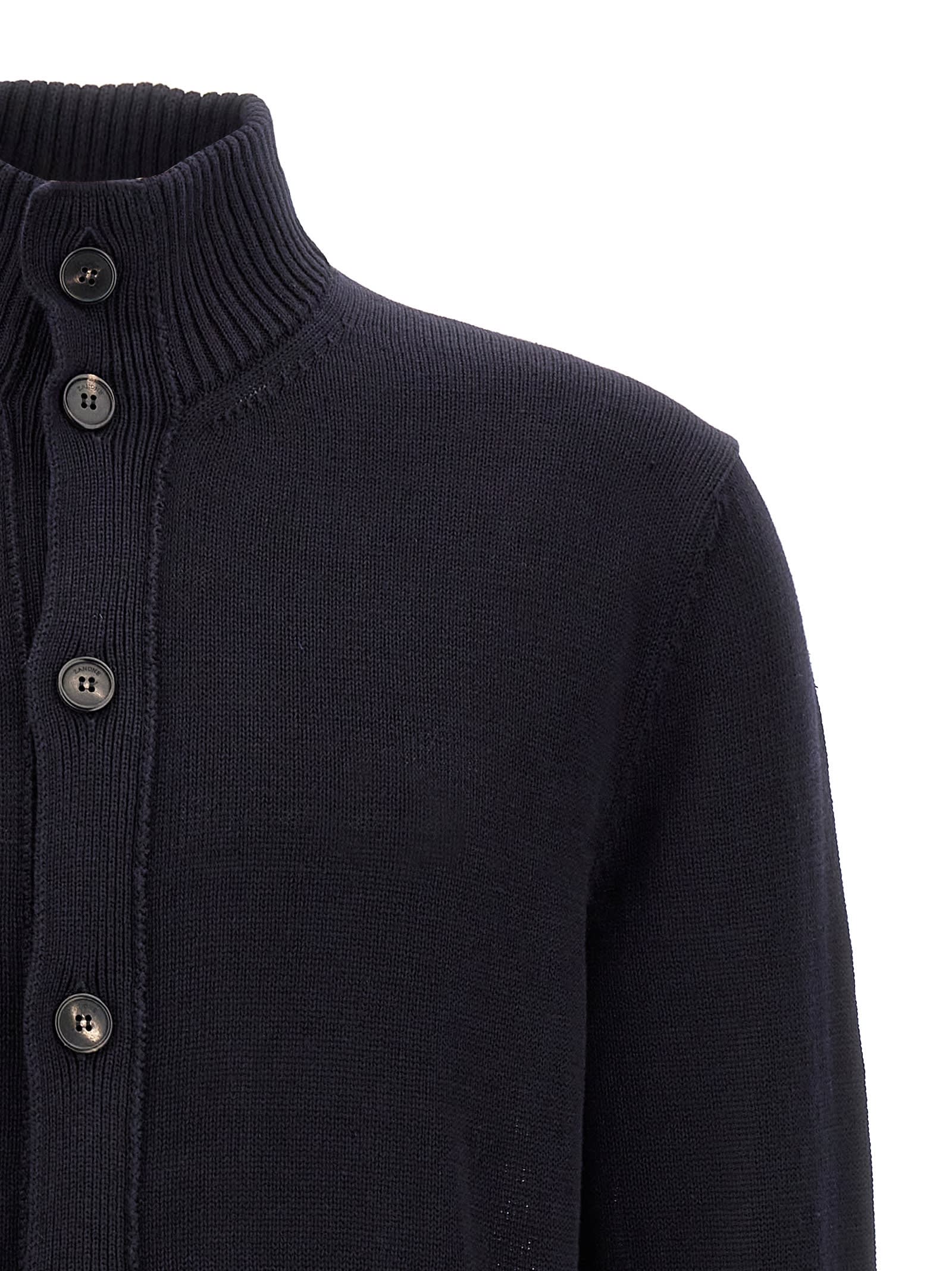 Zanone Man Jacket Midnight Blue Size 46 Virgin Wool In Blue