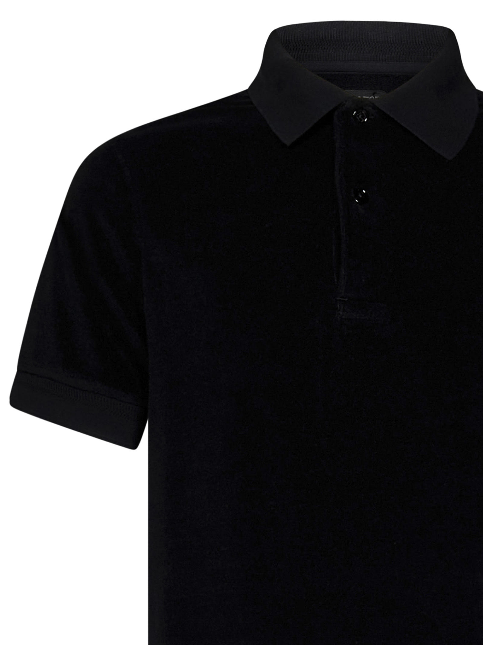 Tom Ford Towelling-finish Polo Shirt In Black