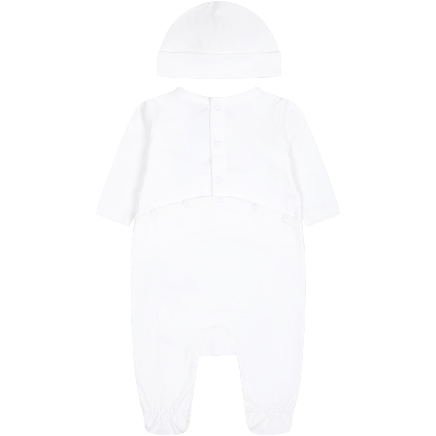 Shop Hugo Boss White Set For Baby Boy With Raccoon And Logo