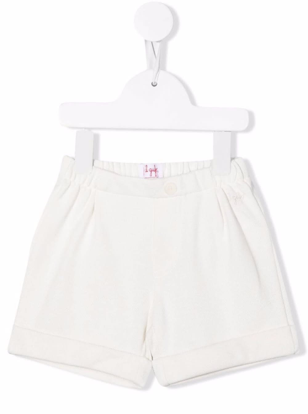 Il Gufo Kids Baby Girls White Cotton Piquet Shorts With Logo