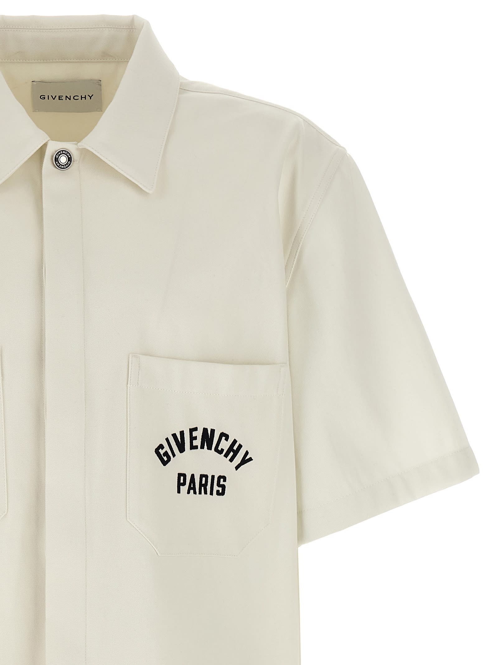 Givenchy Logo Embroidery Shirt Shirt And Blouse Beige In Neutral