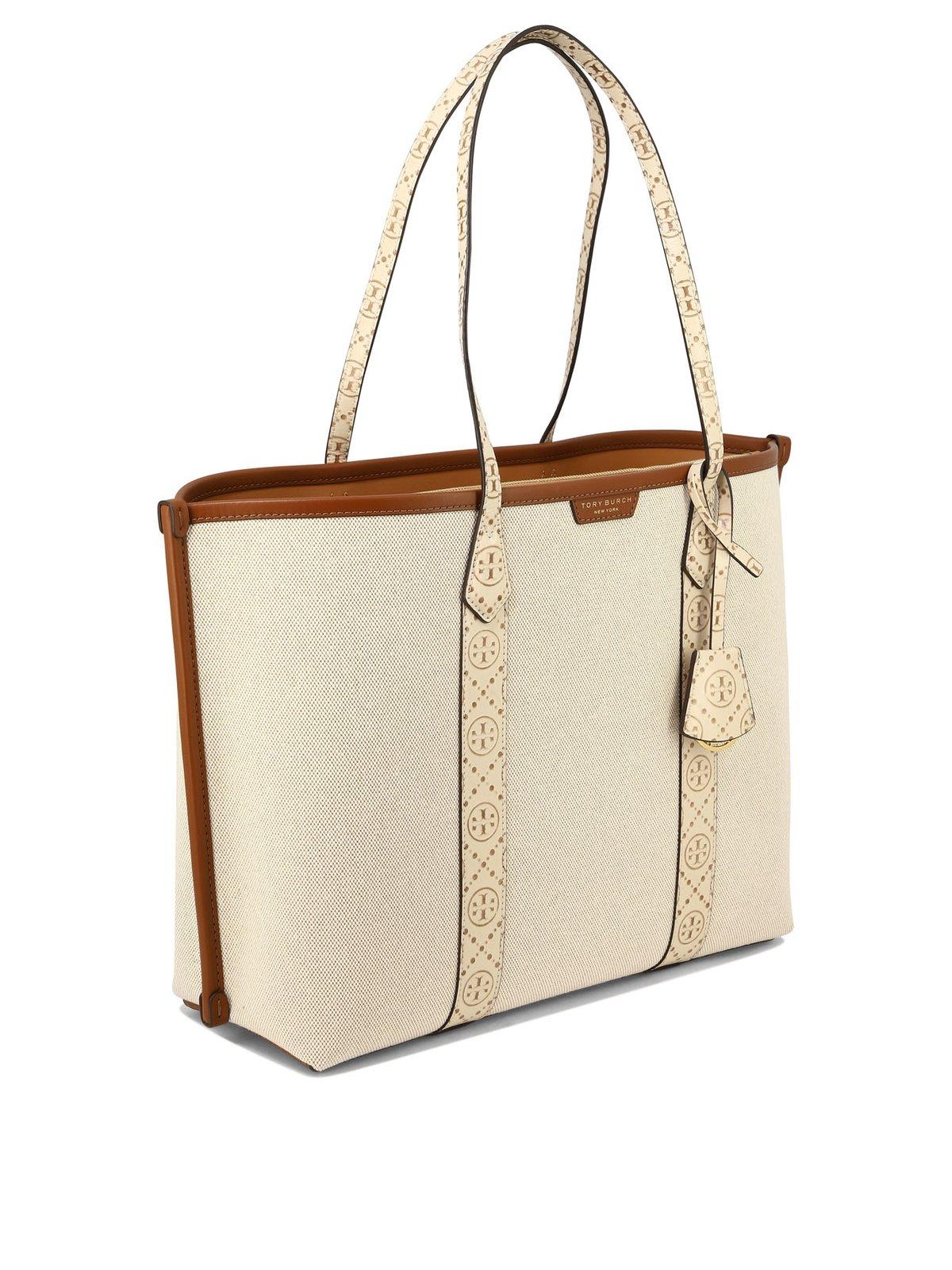 Shop Tory Burch Perry Triple-compartment Tote Bag In Cream
