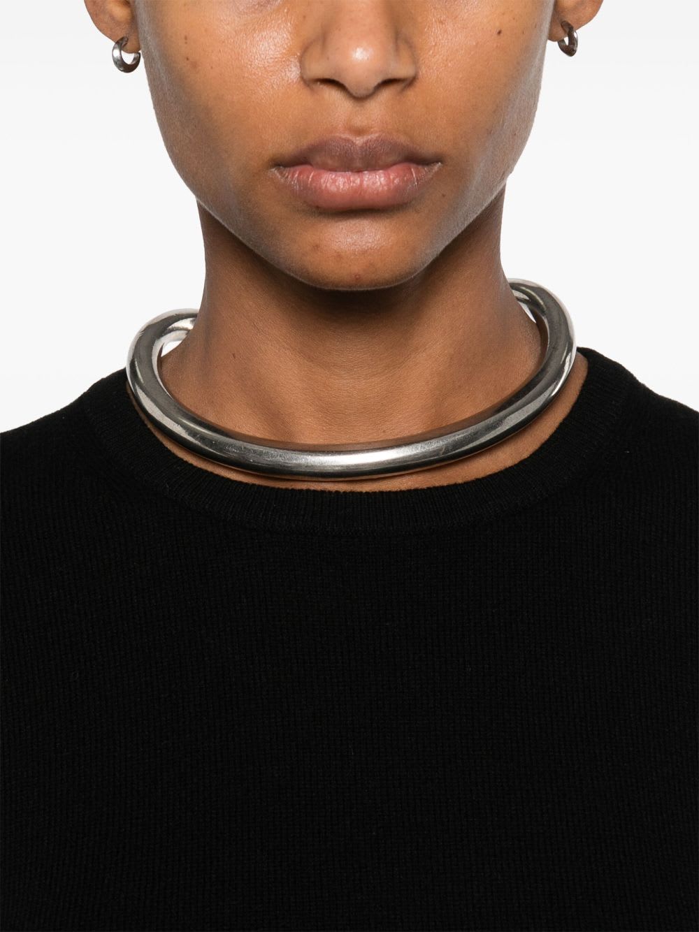 Goat Cashmere Crewneck Top In Black