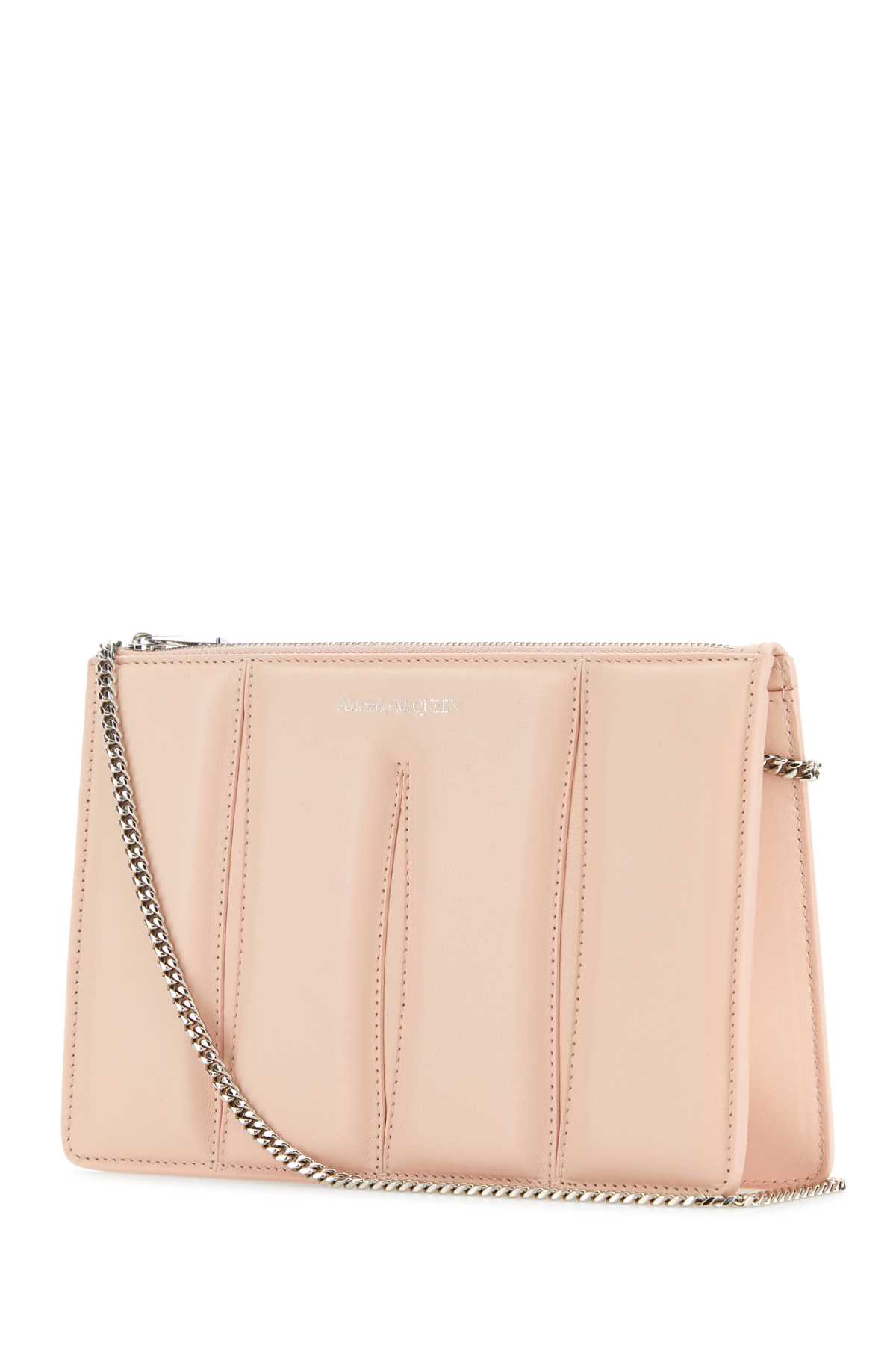 Shop Alexander Mcqueen Pastel Pink Leather Shoulder Bag In Clay