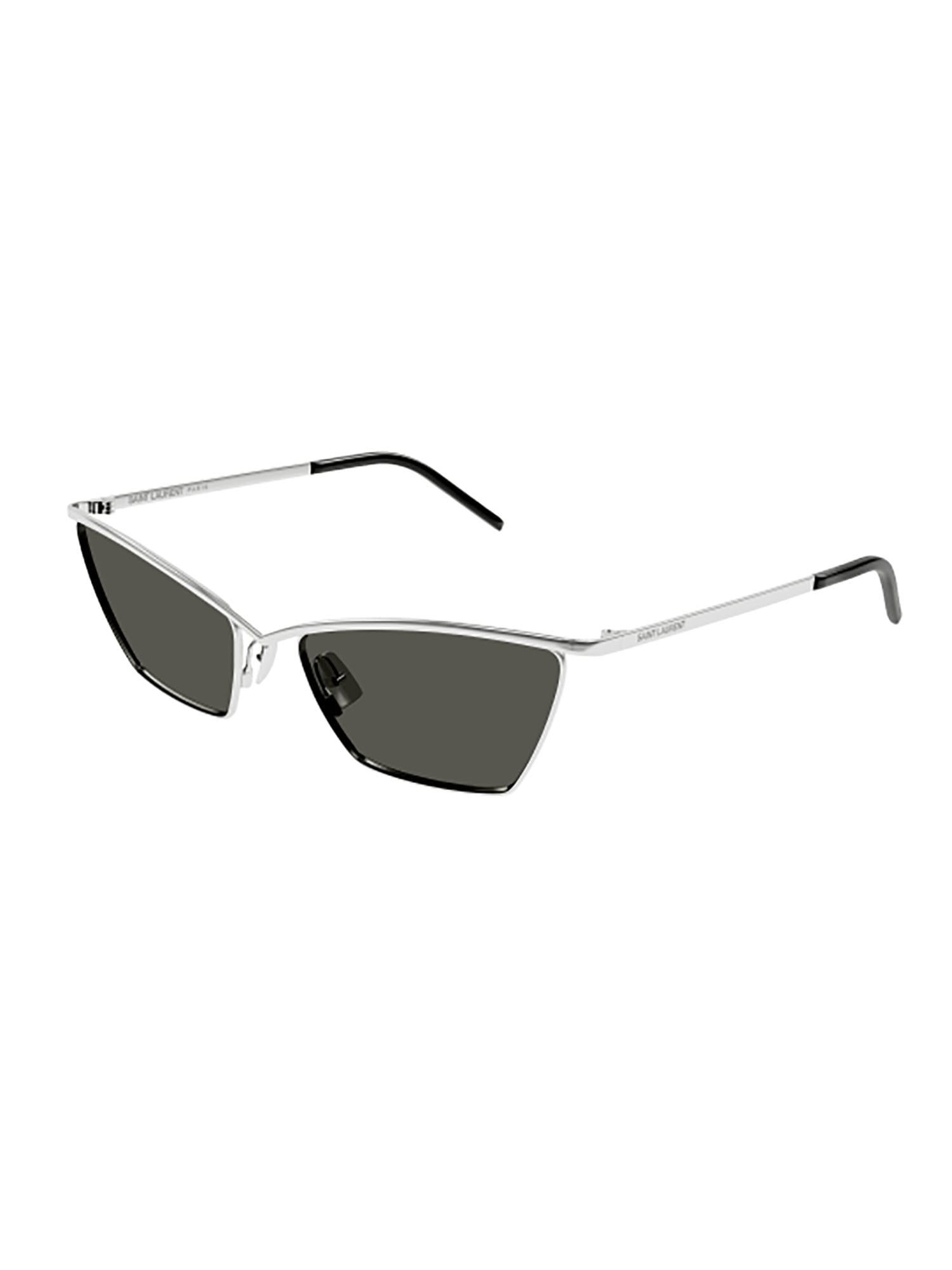 Shop Saint Laurent Sl 637 Sunglasses In Silver Silver Grey