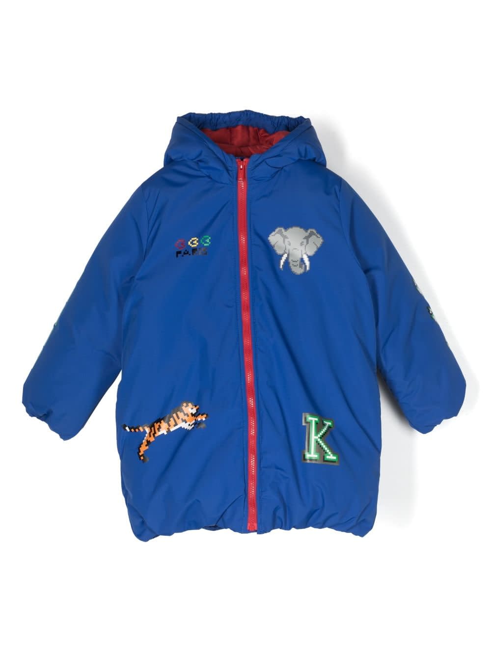 Shop Kenzo Jungle Game Puffer Jacket In Blue
