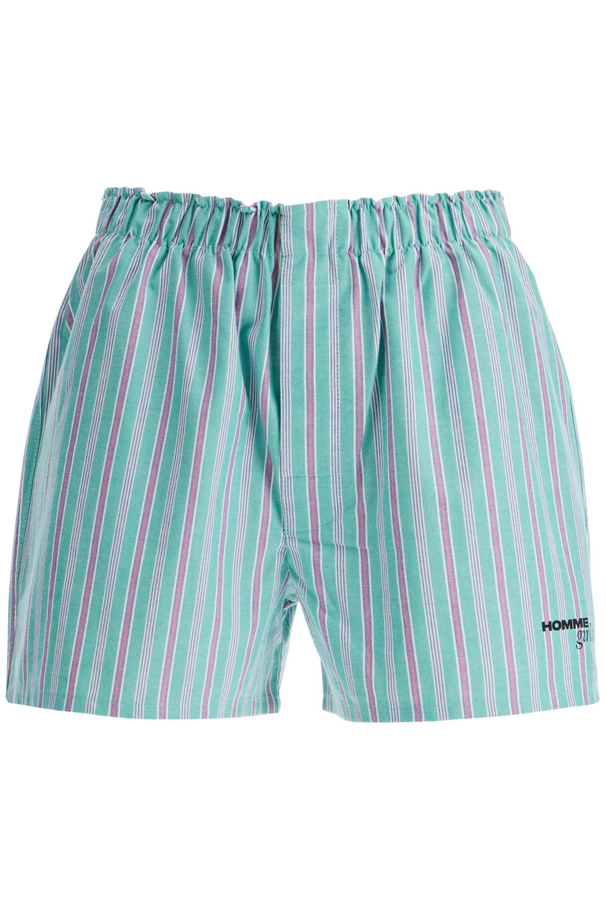 Striped Oxford Shorts For Men And