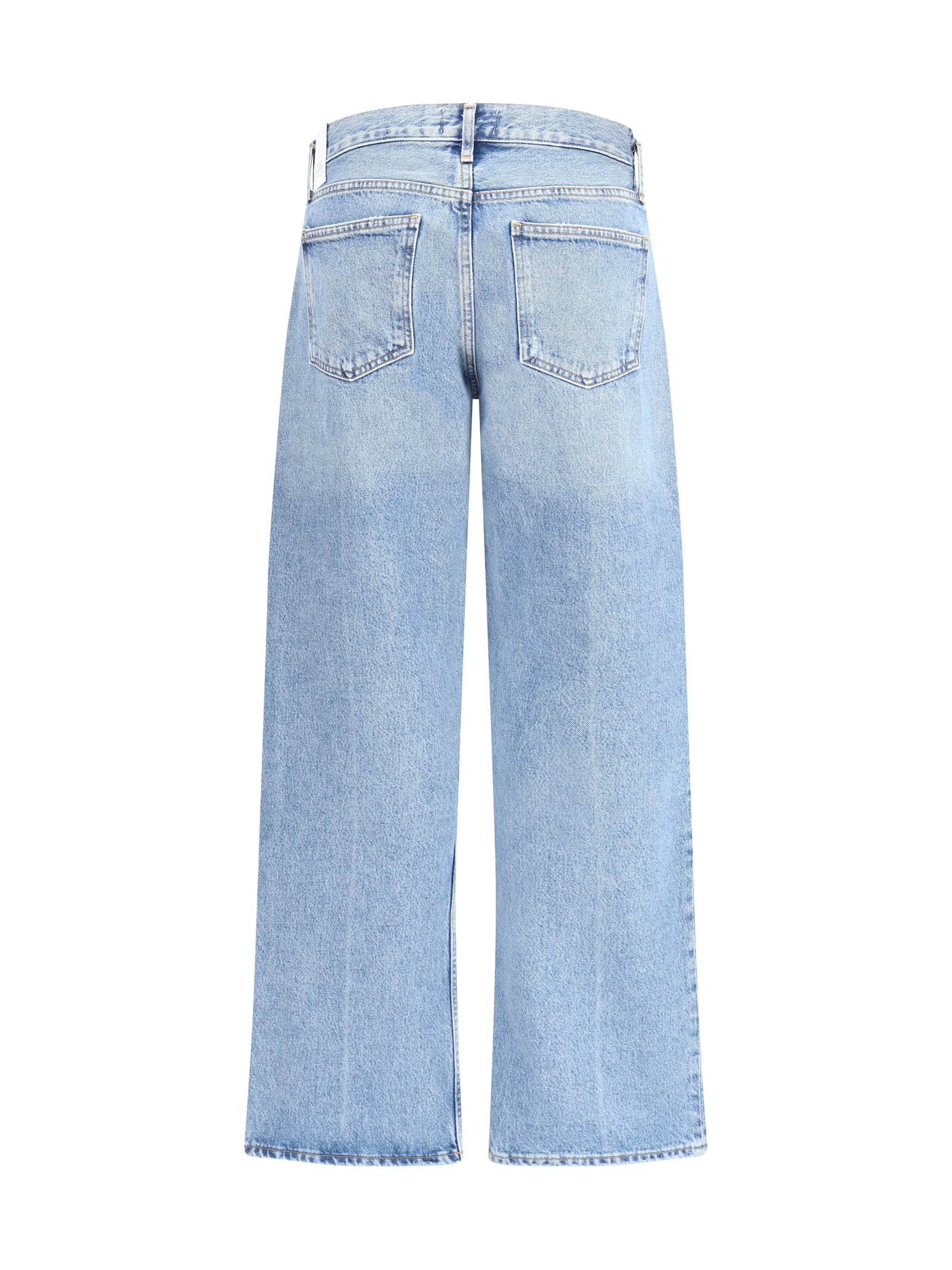 Agolde Blue Cotton Straight-leg Jeans In Blue