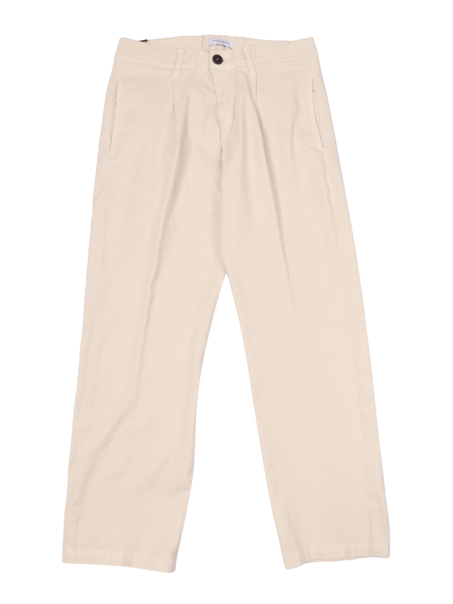 Paolo Pecora Oversize Fit Chino Pants In White