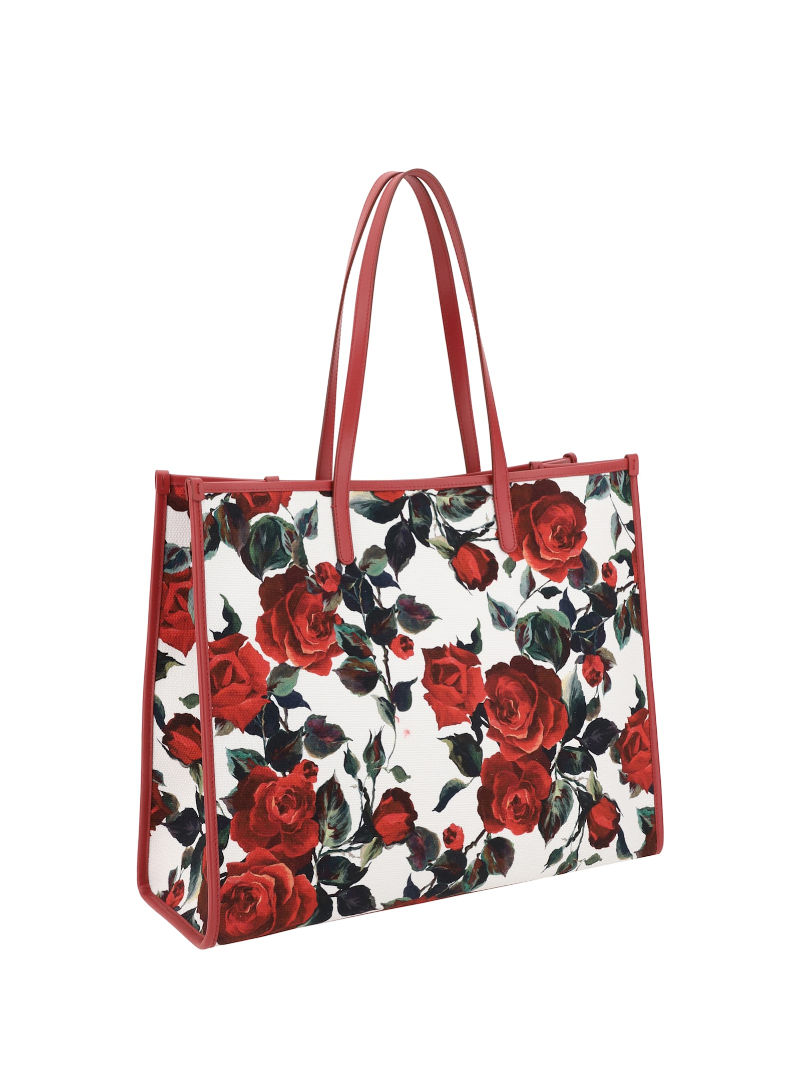 Dolce & Gabbana Floral Print Tote Women's Bag In Rosa Rossa F.bco