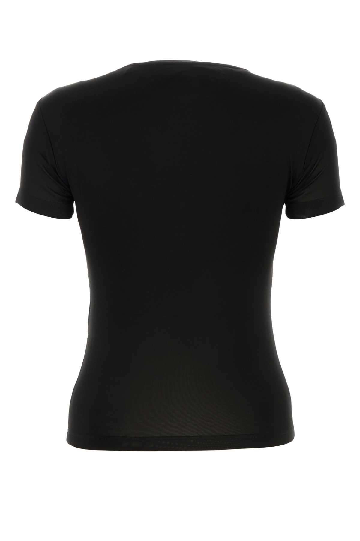 Shop Y/project Black Stretch Viscose T-shirt