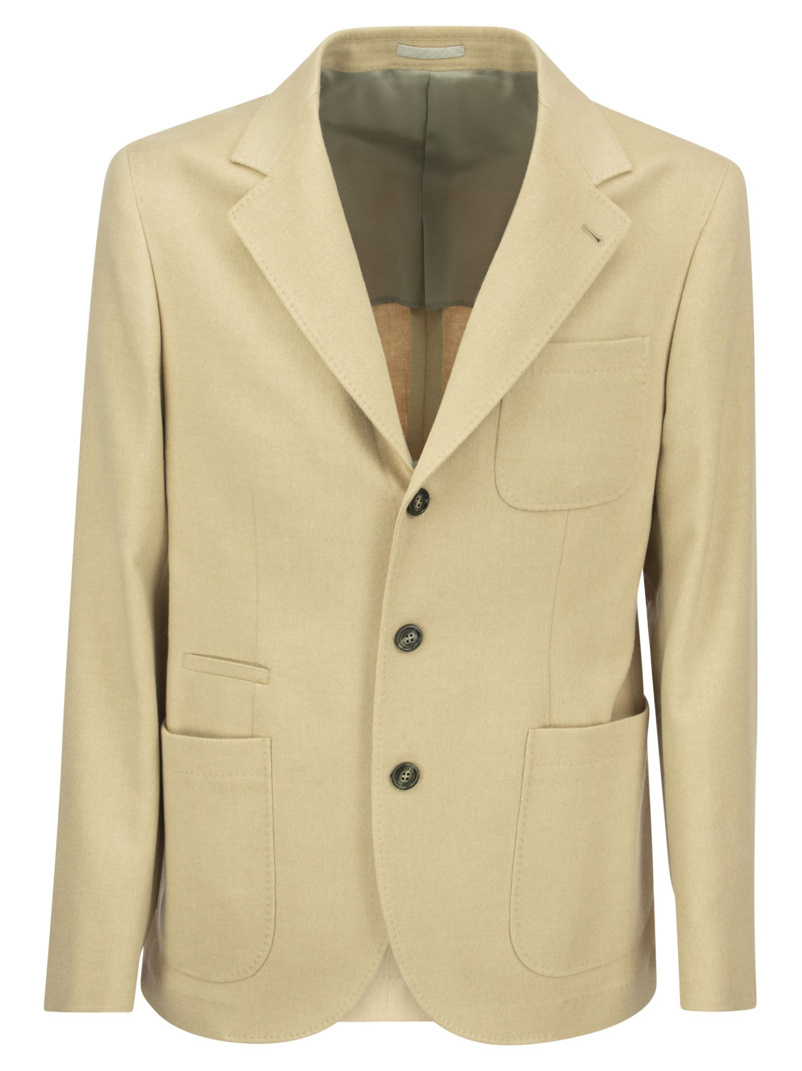 Camel Jacket With Patch Pockets