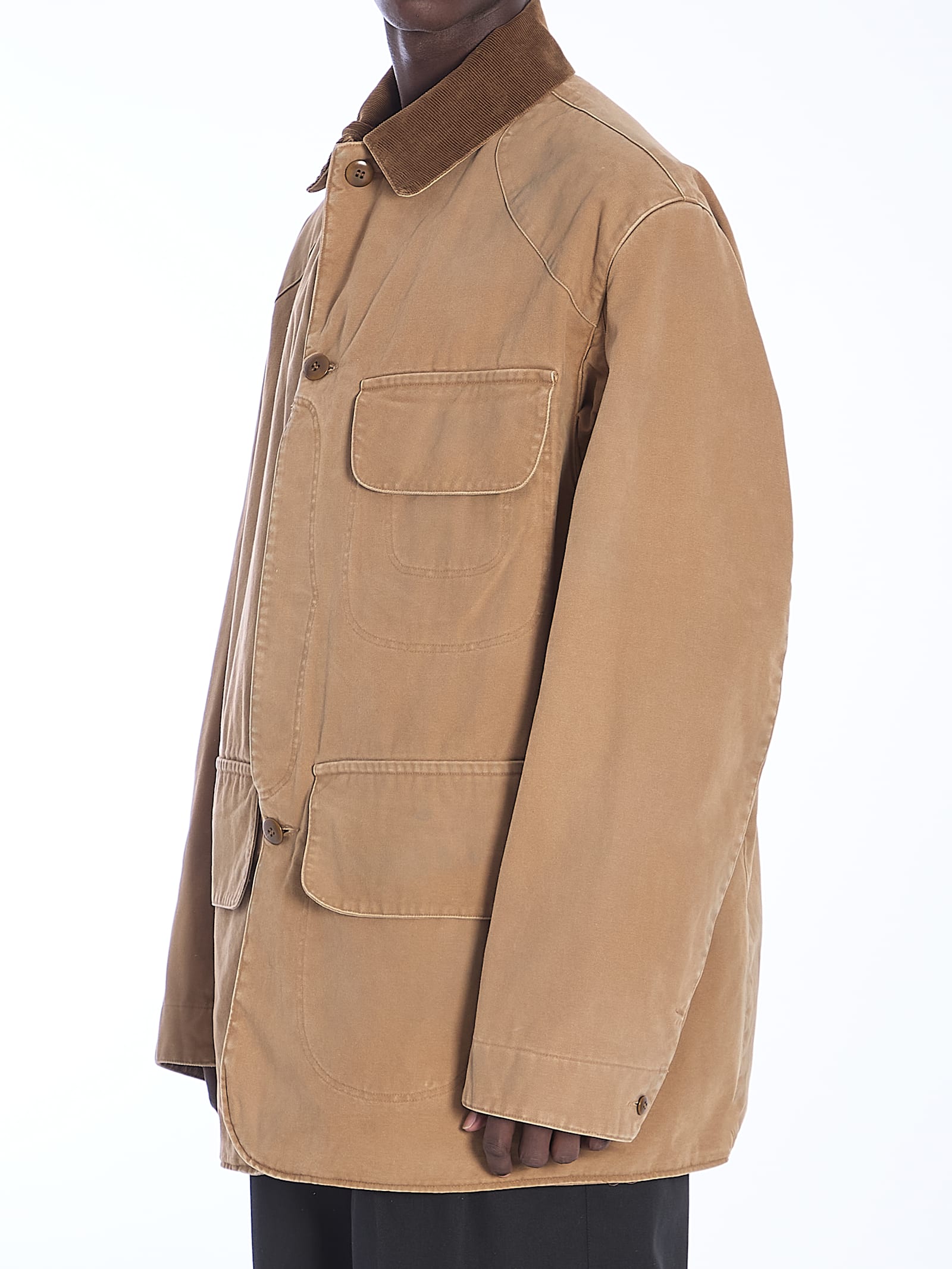 Shop Maison Margiela Waxed Coat In Beige