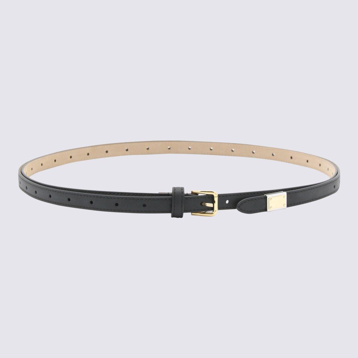 Shop Dolce & Gabbana Punched Hole Buckled Belt In Nero