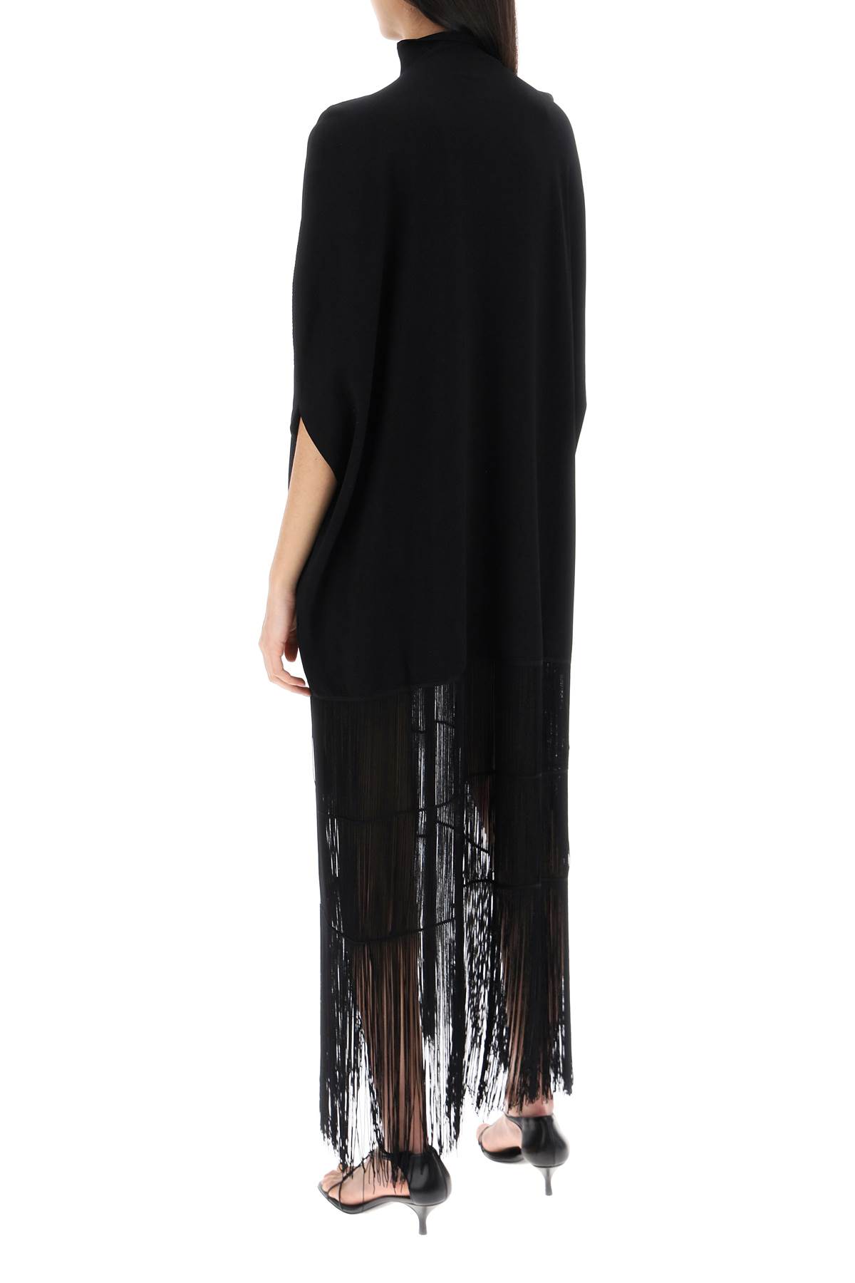 Shop Khaite Olson Dress With Ruffled Fr In Black (black)