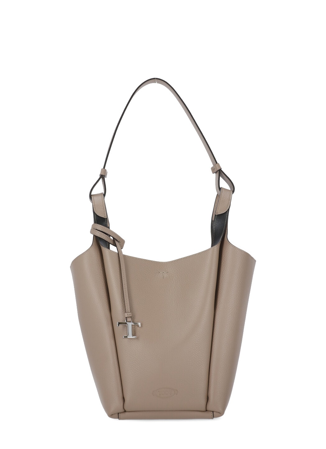 Shop Tod's Leather Shoulder Bag In Beige