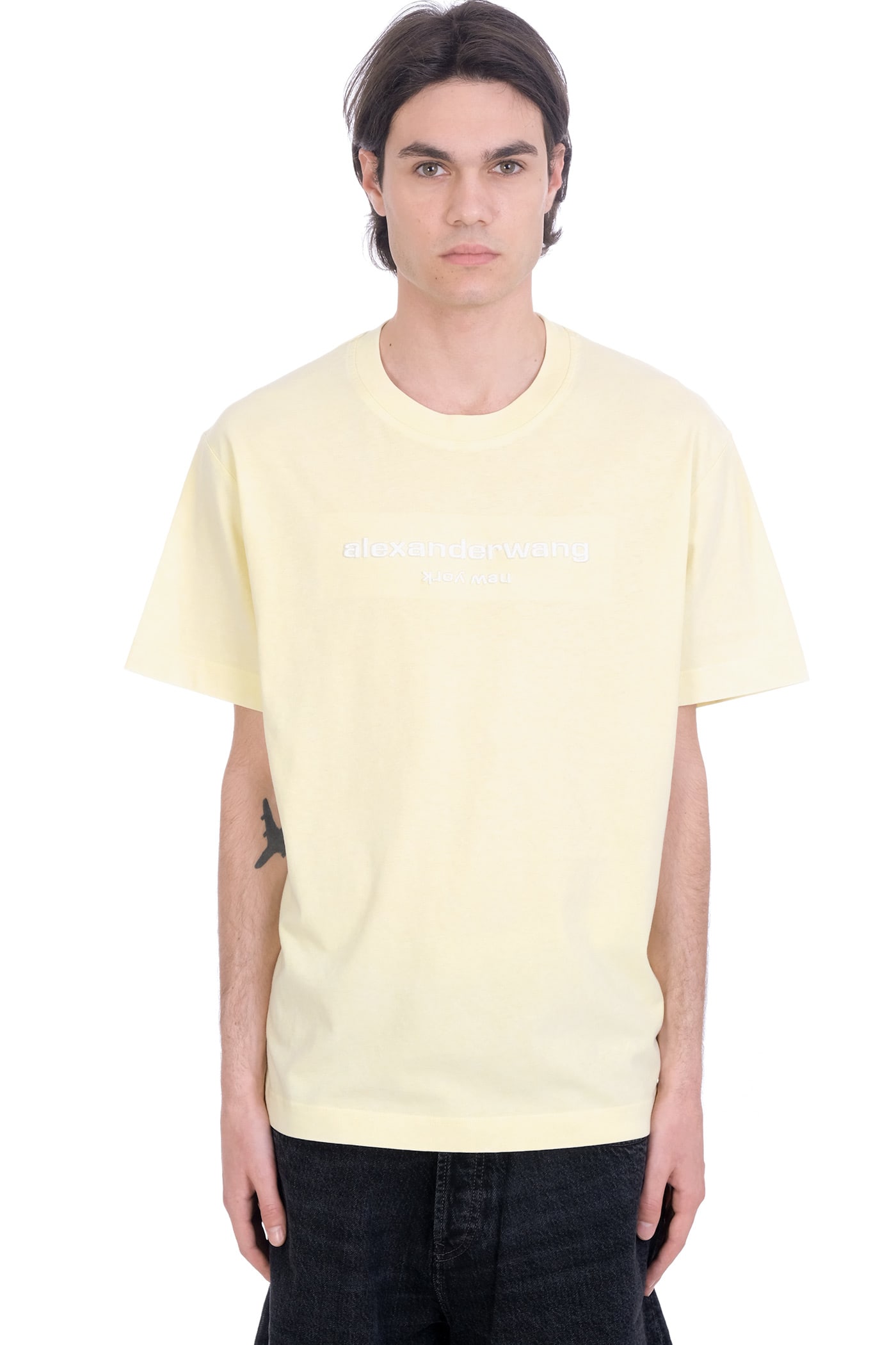 Alexander Wang T-shirt In Yellow Cotton