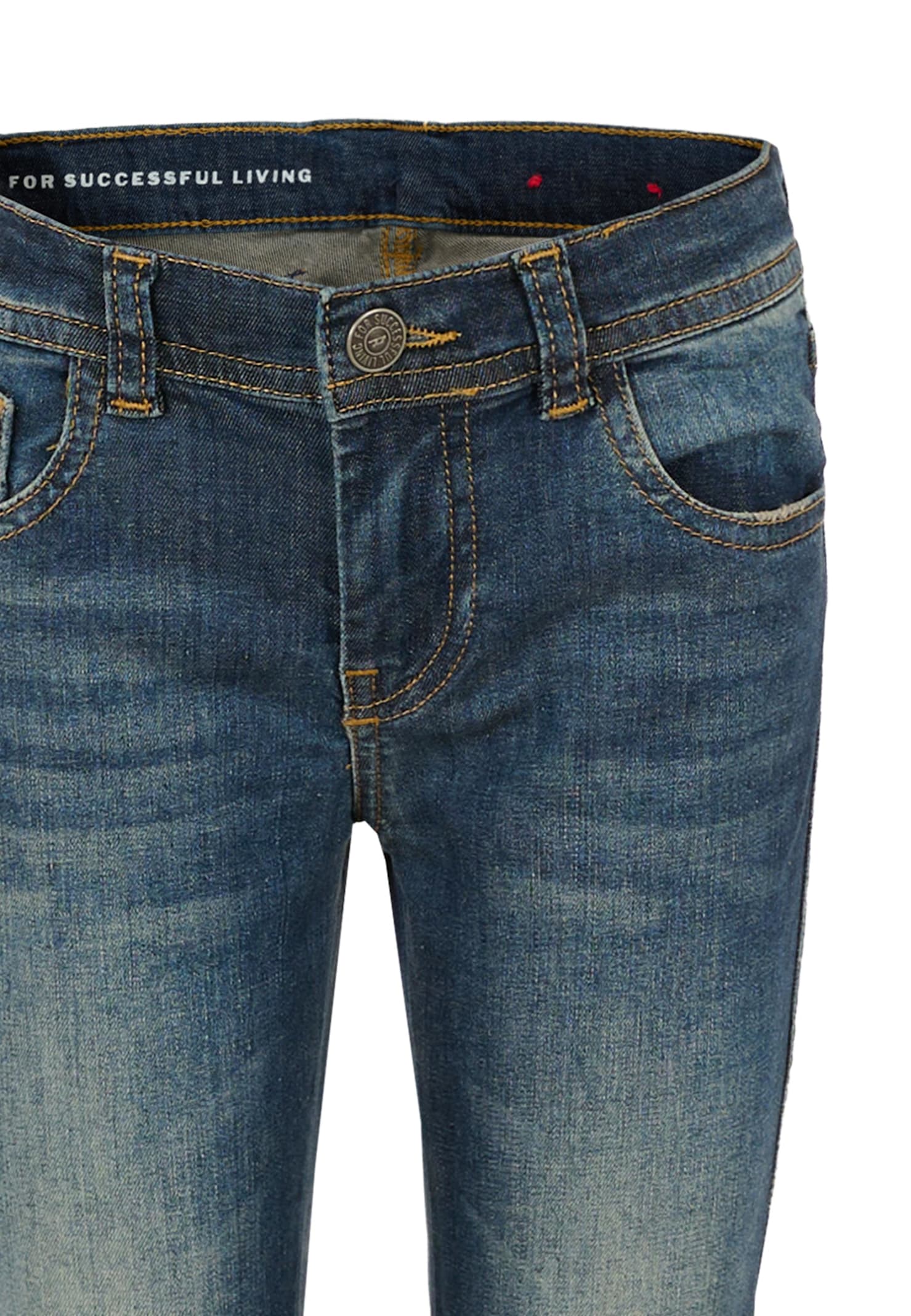 Diesel Denim Jeans For Girl With Logo In Blue