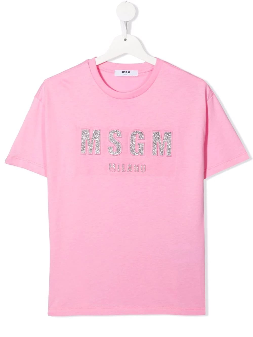 MSGM Kids Pink T-shirt With Glitter Logo