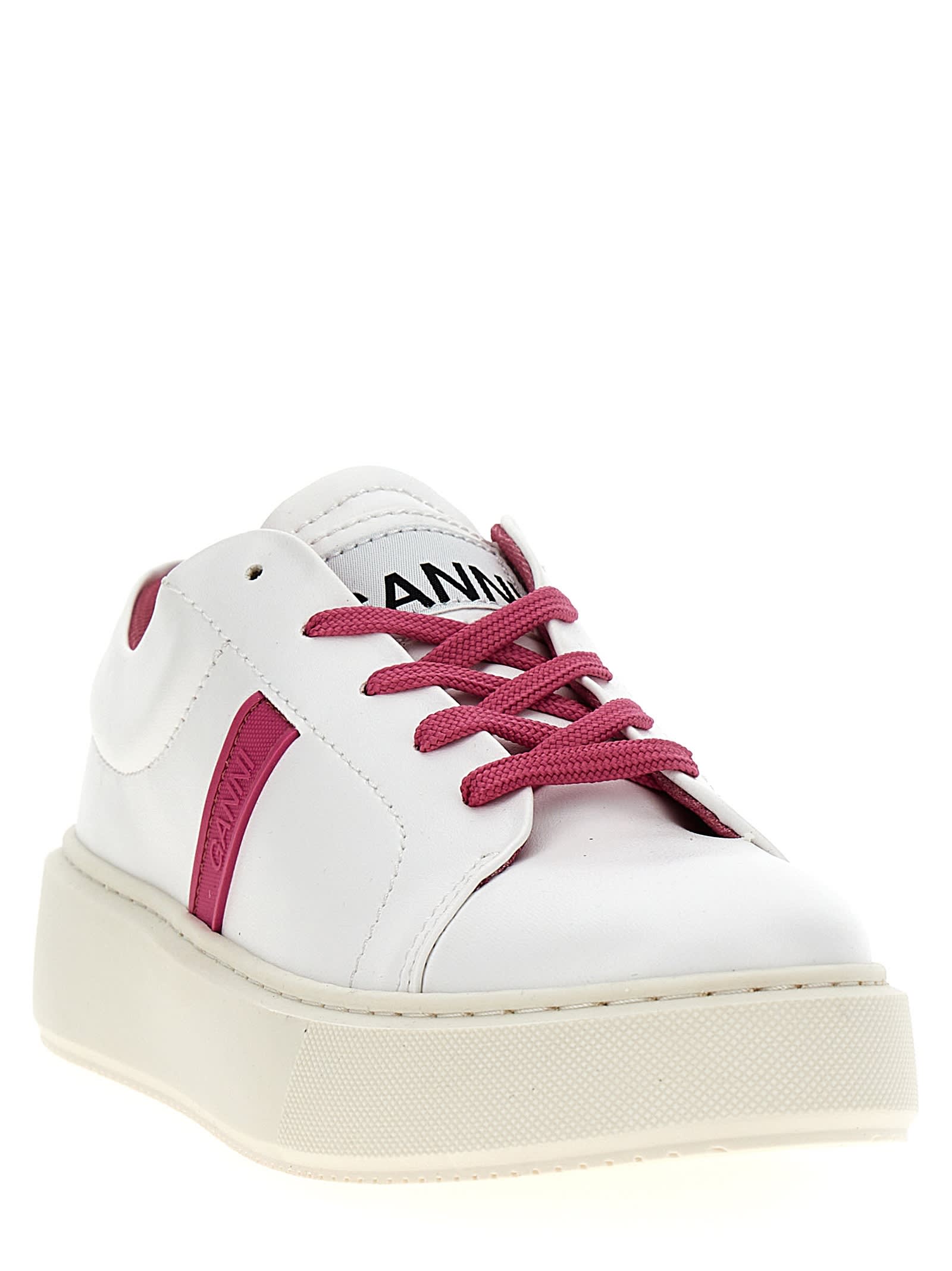 Shop Ganni Sporty Mix Sneakers In Fuchsia