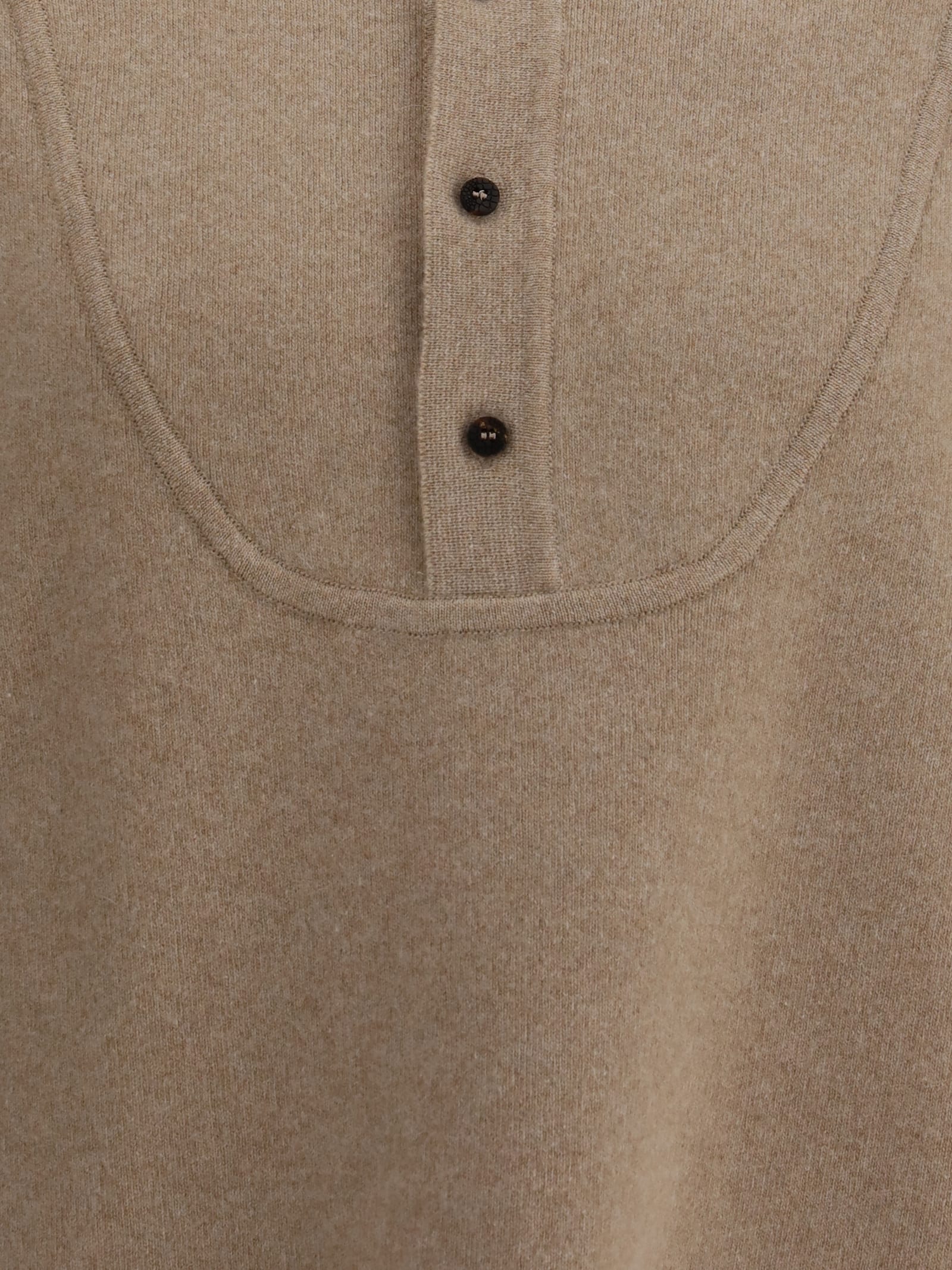 Jacquemus Men Nude Sweater In Merino Wool In Brown