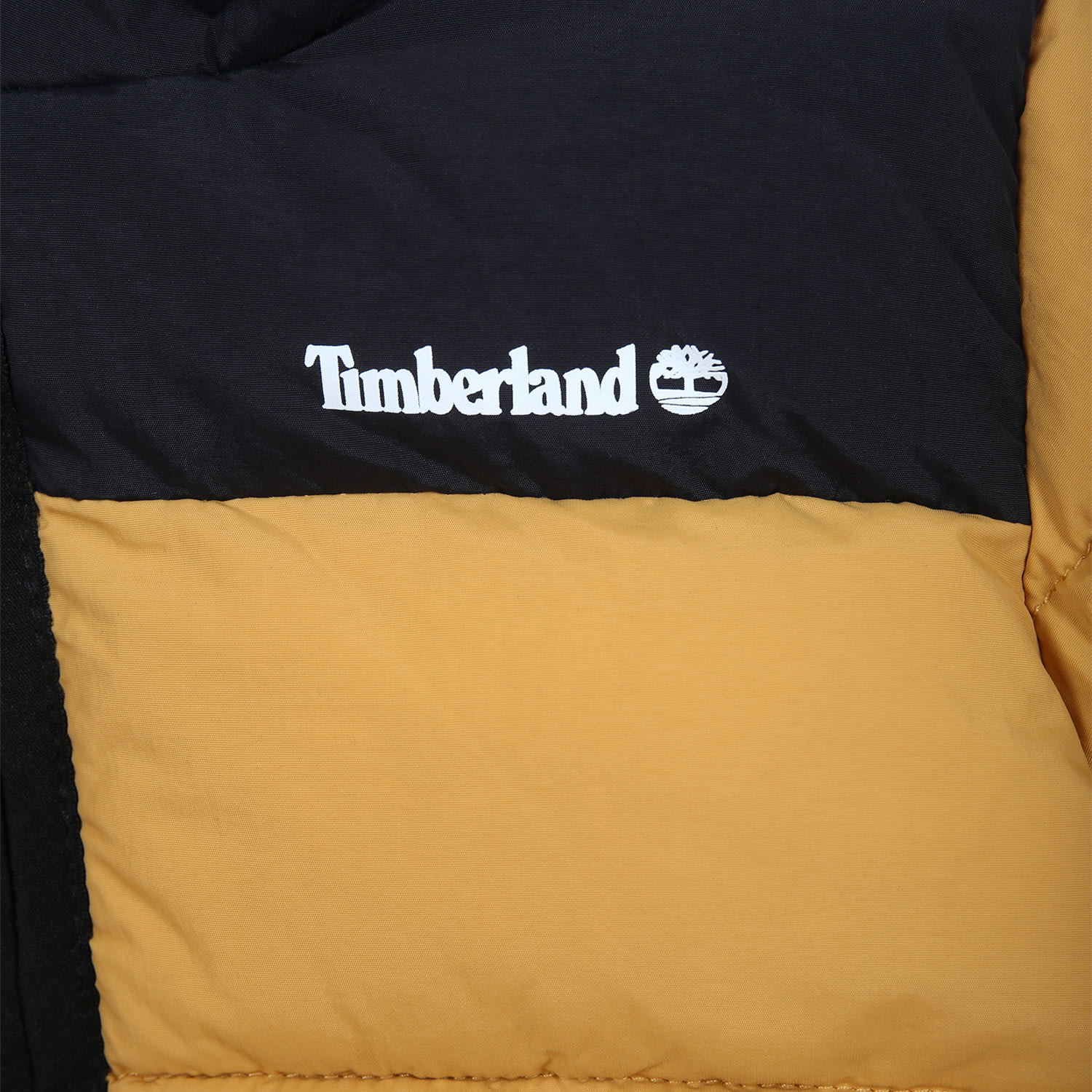Timberland Yellow Down Jacket For Baby Boy With Logo In Yellow