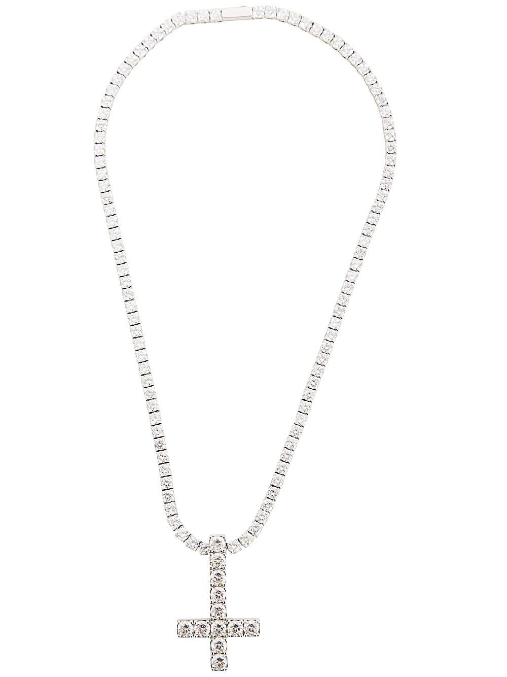 Darkai Reversed Cross Necklace In White