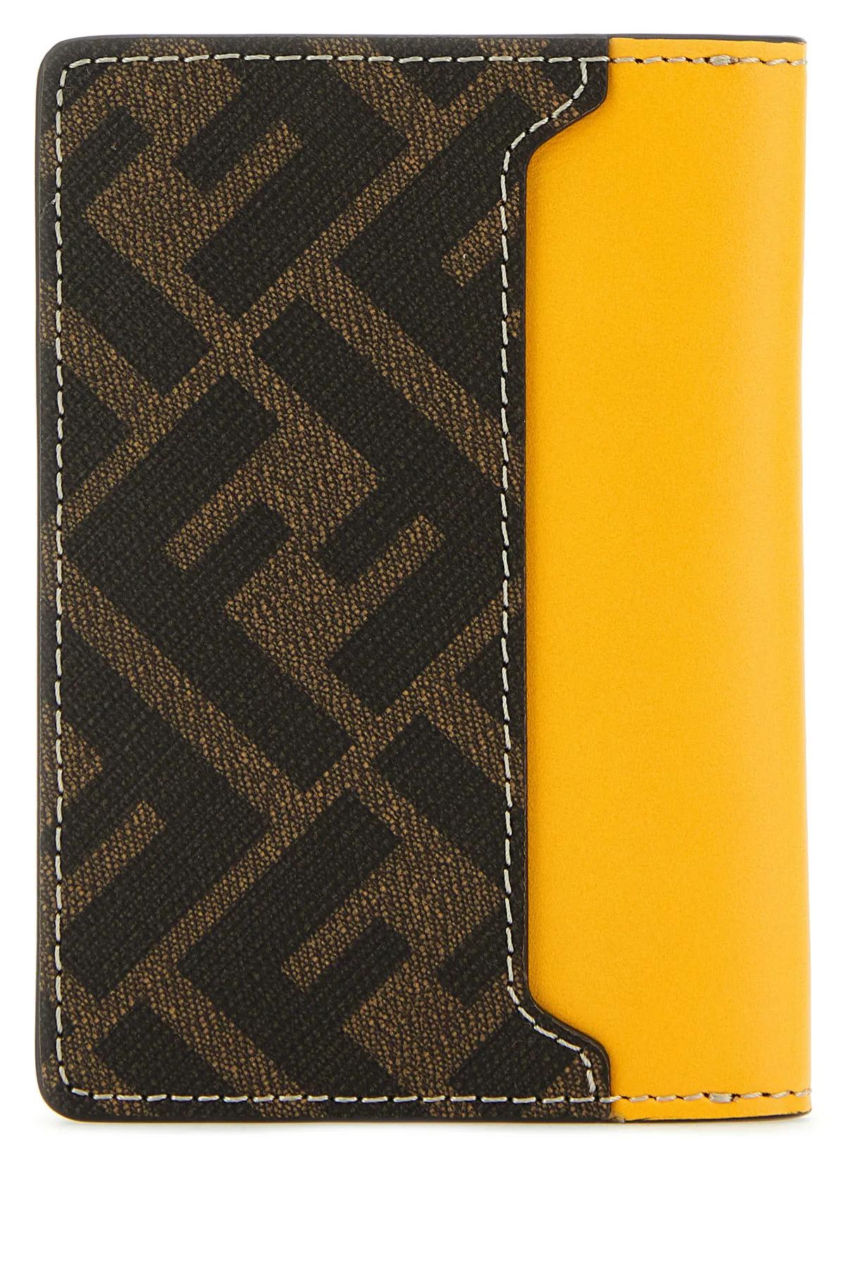 Fendi Yellow Leather Gusseted Card Holder — LSC INC