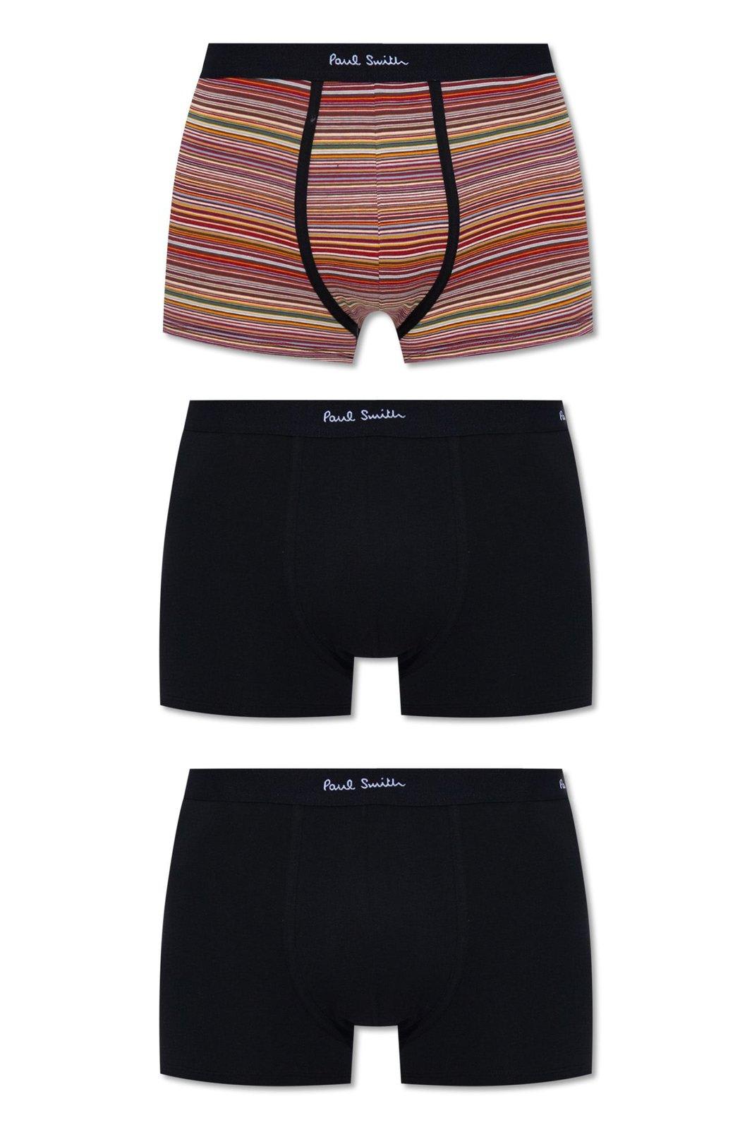 Shop Paul Smith Branded Boxers 3 Pack In Black