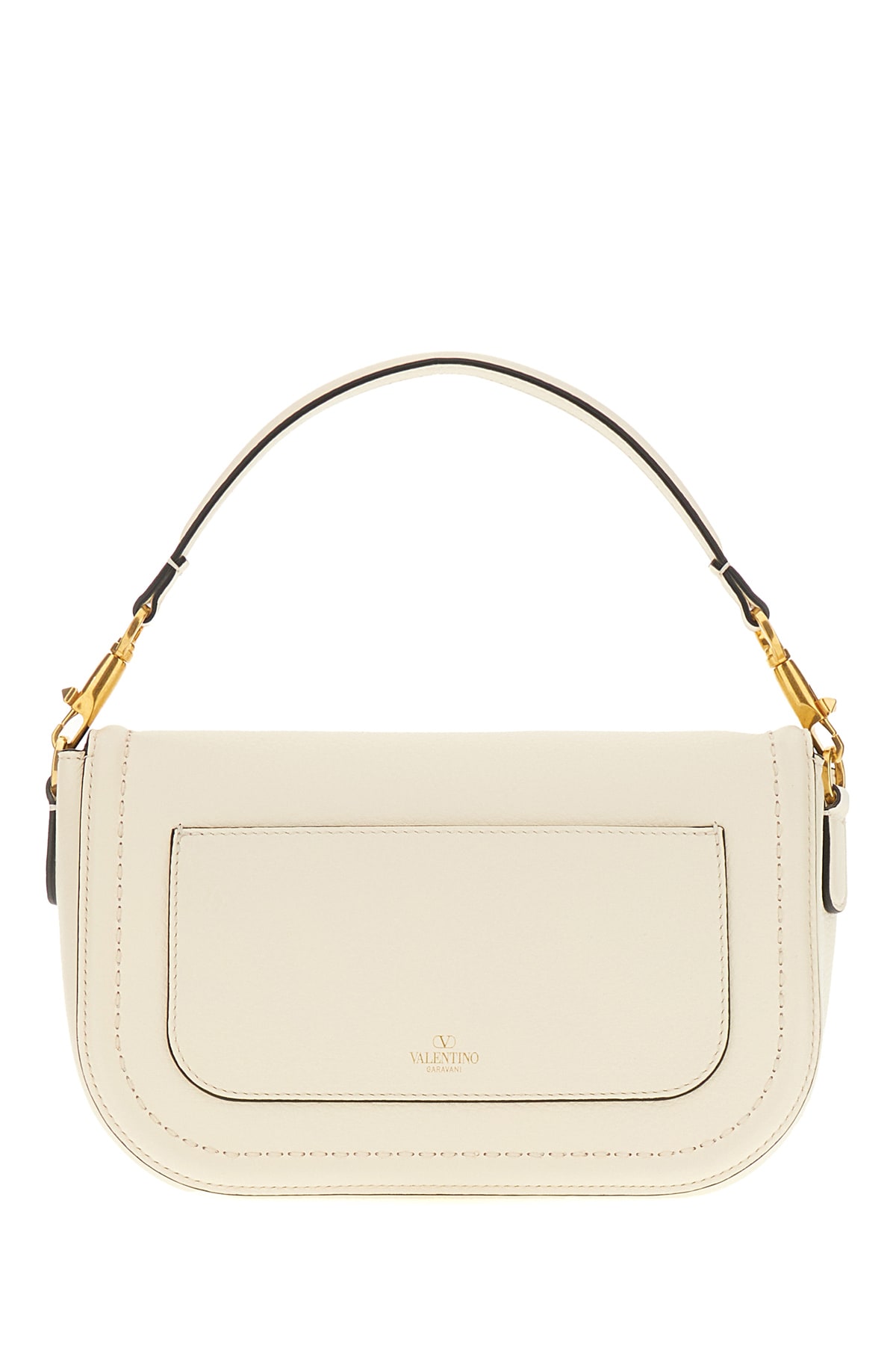 Shop Valentino Ivory Leather Alltime Handbag