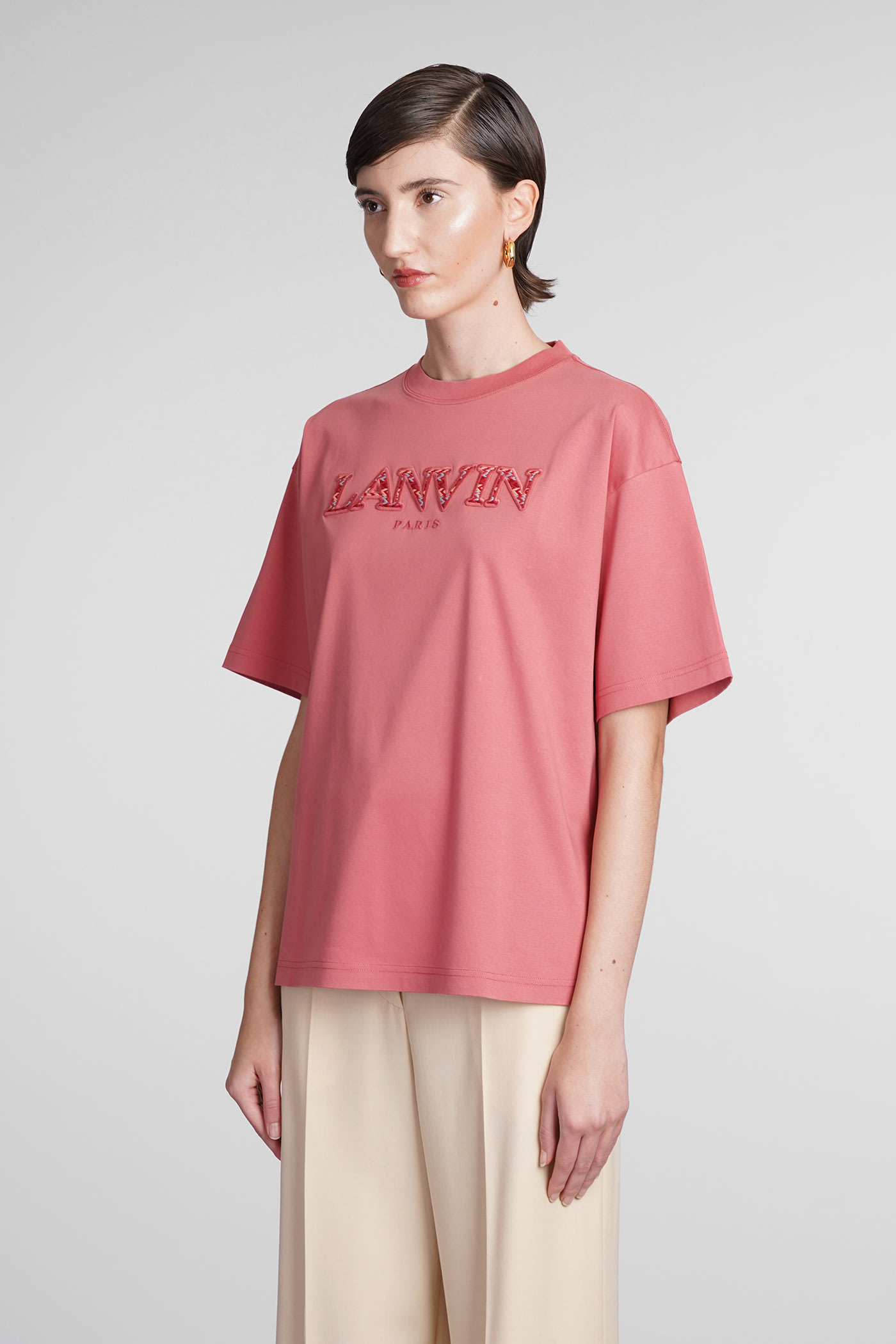 Shop Lanvin T-shirt In Rose-pink Cotton