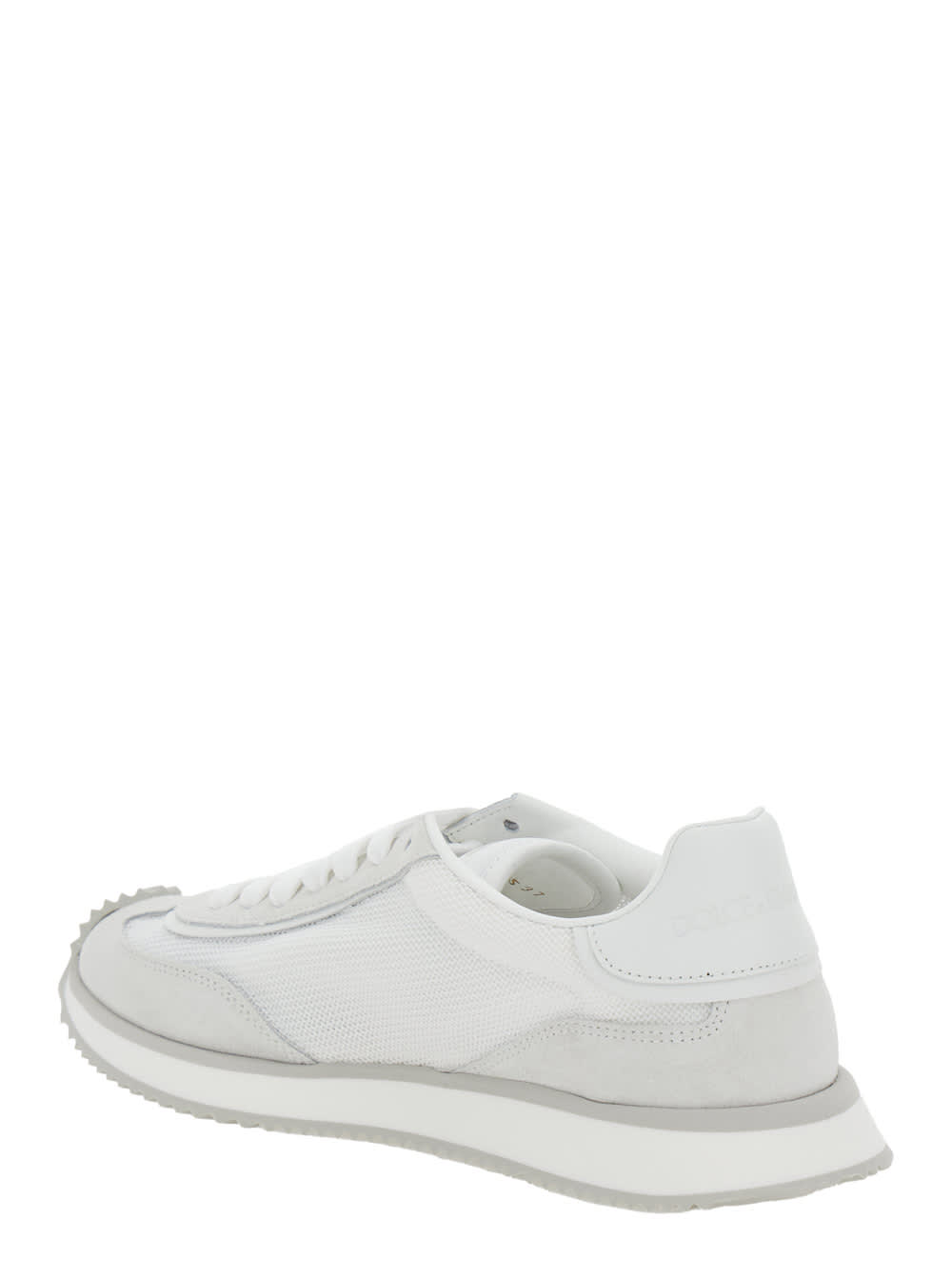 Shop Dolce & Gabbana Dg Cushion White Low Top Sneakers In Mixed Materials Woman