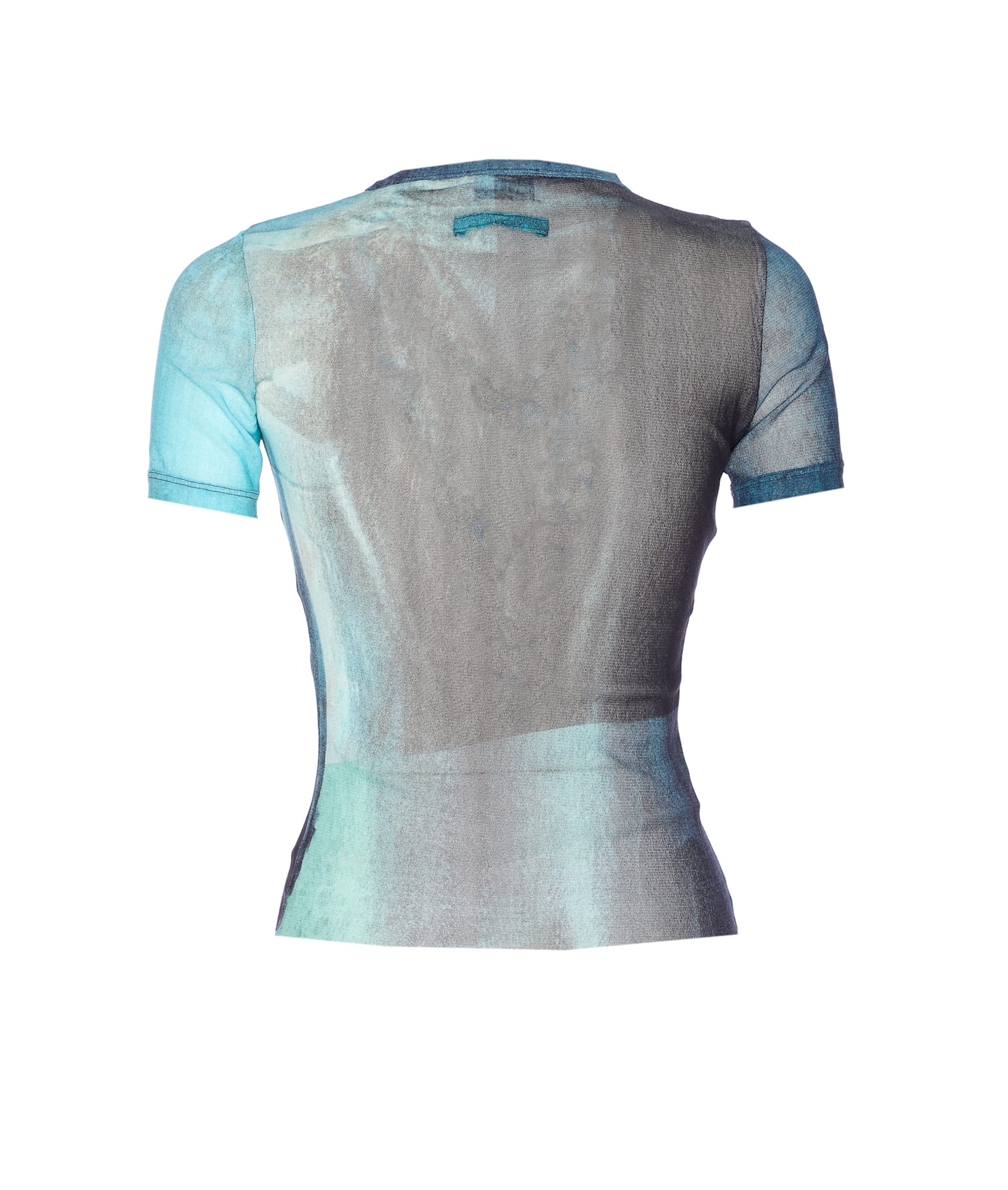 Jean Paul Gaultier Mesh Baby T-shirt Water Print In Blue