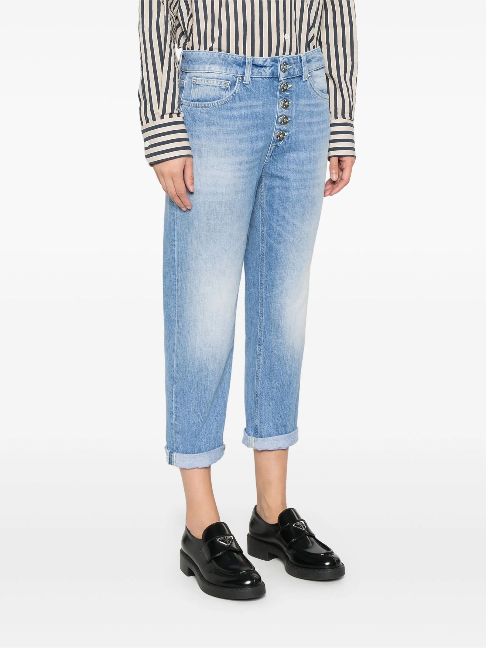 Dondup Light Blue Cotton Koons Jeans In Blue