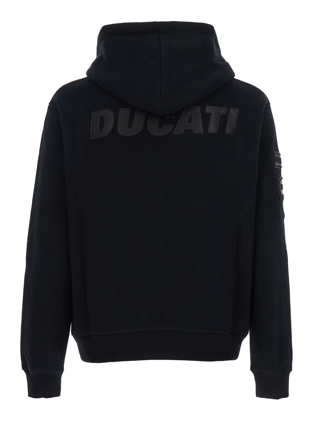Dsquared2 'ducati X D2' Black Sweatshirt With Drawstring Hood And Maxi Logo Lettering On The Rear In Cotton Ma In Black