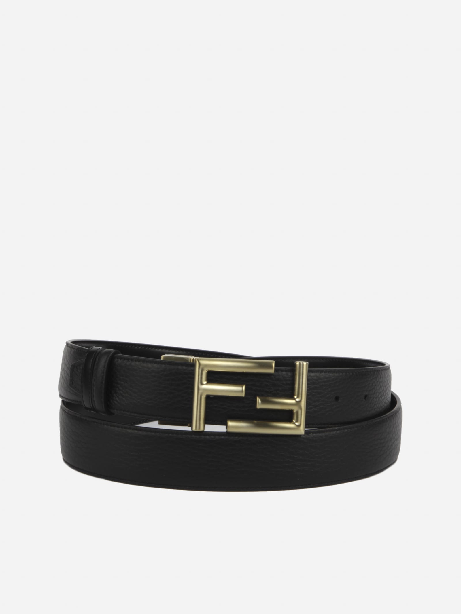 Fendi Reversible Leather Belt With Ff Buckle