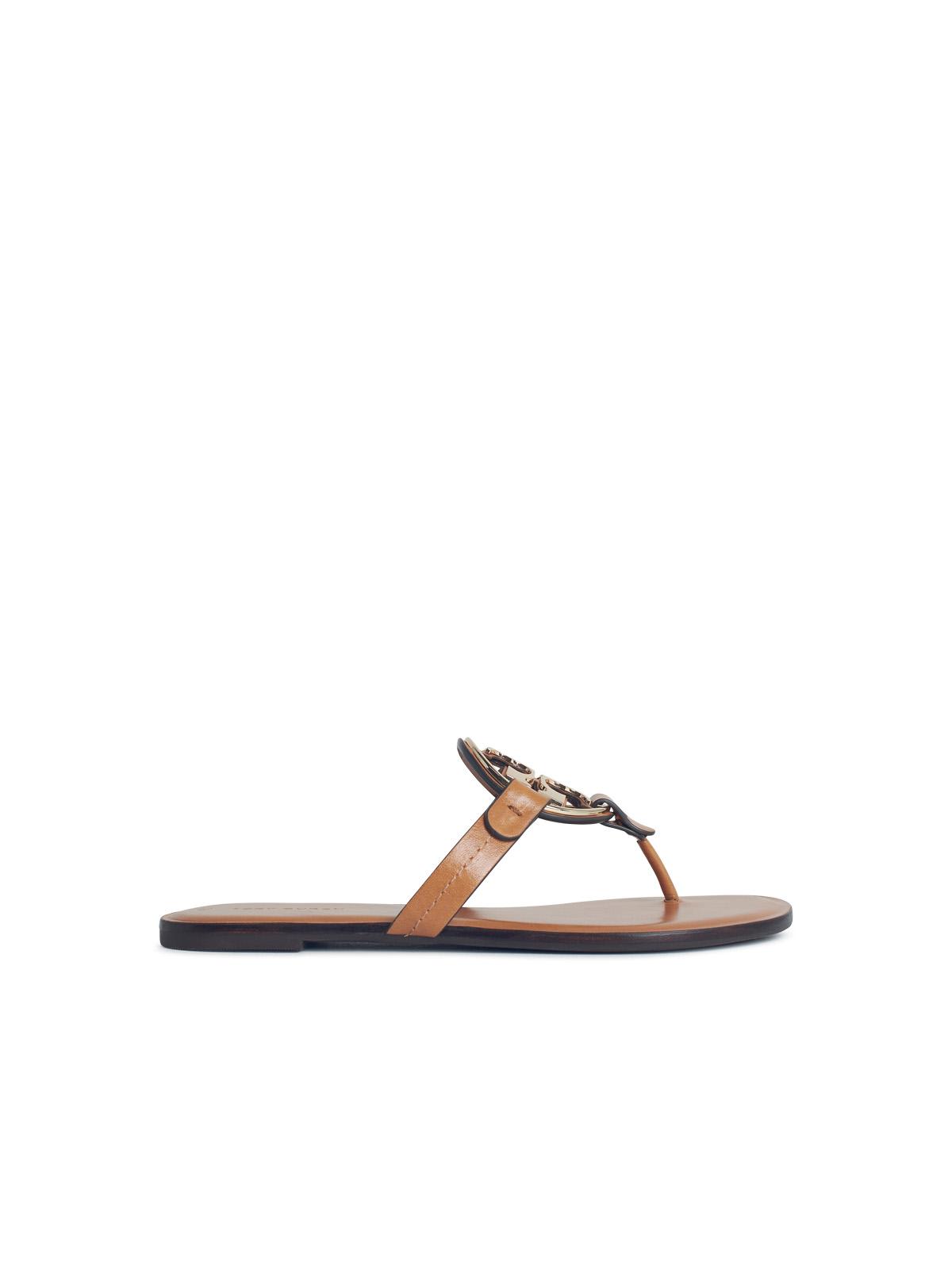 miller Sandals With pavé In Brown Leather