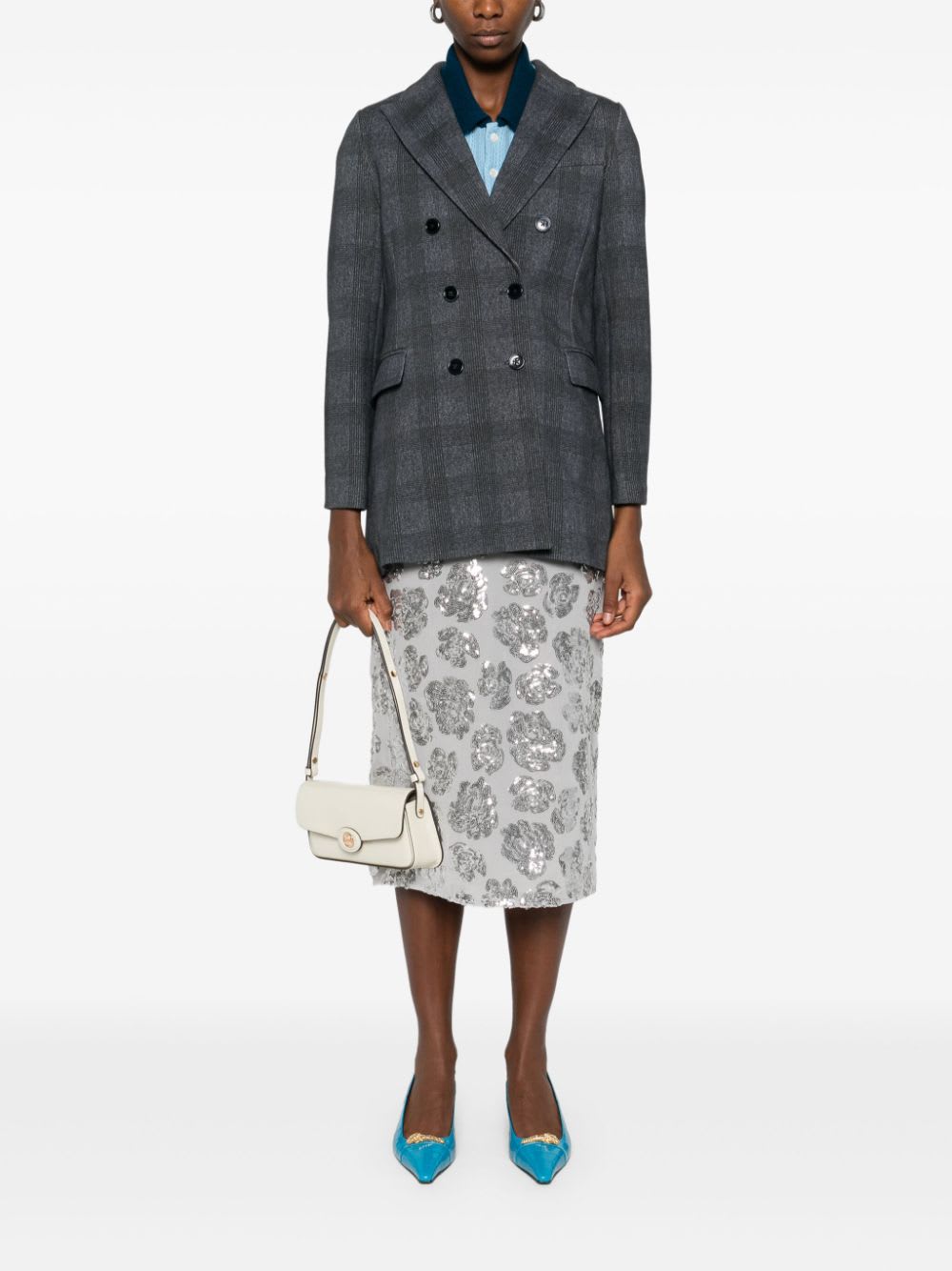 Circolo 1901 Cotton Double-breasted Jacket In Multi