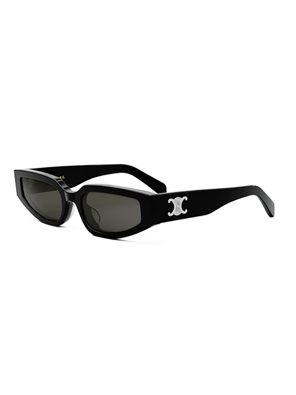Shop Celine Eyewear Rectangle Framed Sunglasses In 01a