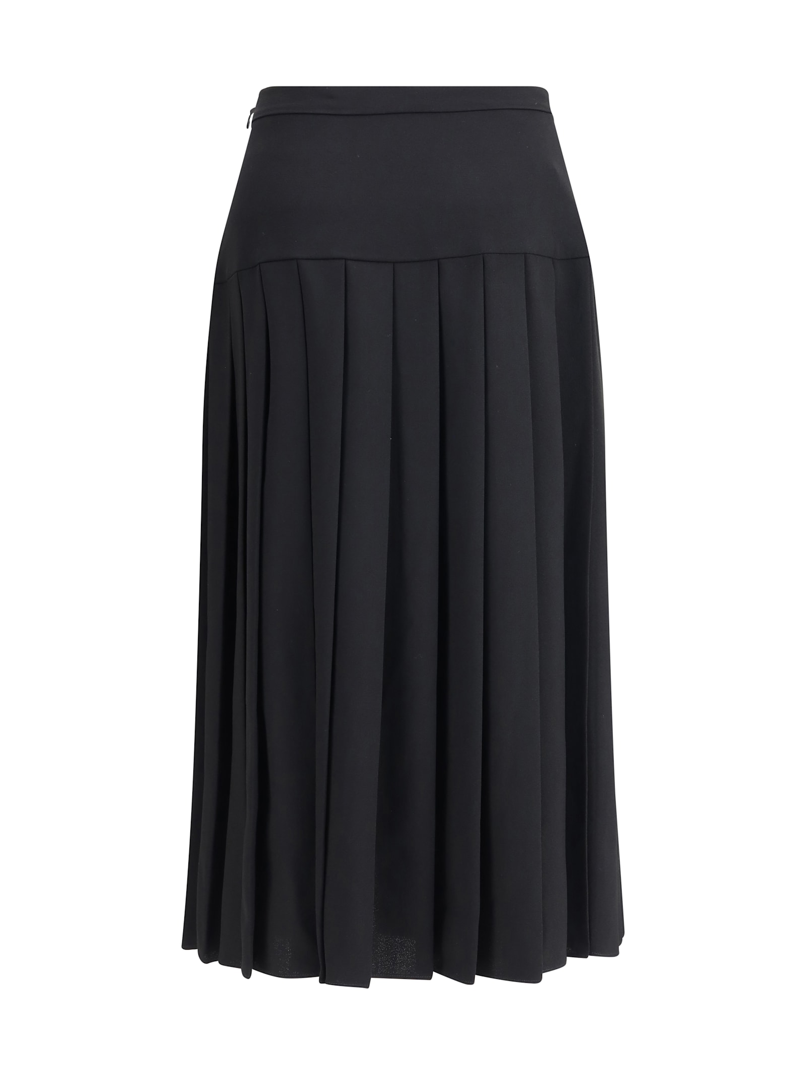Alessandra Rich Pleated Midi Skirt In Black