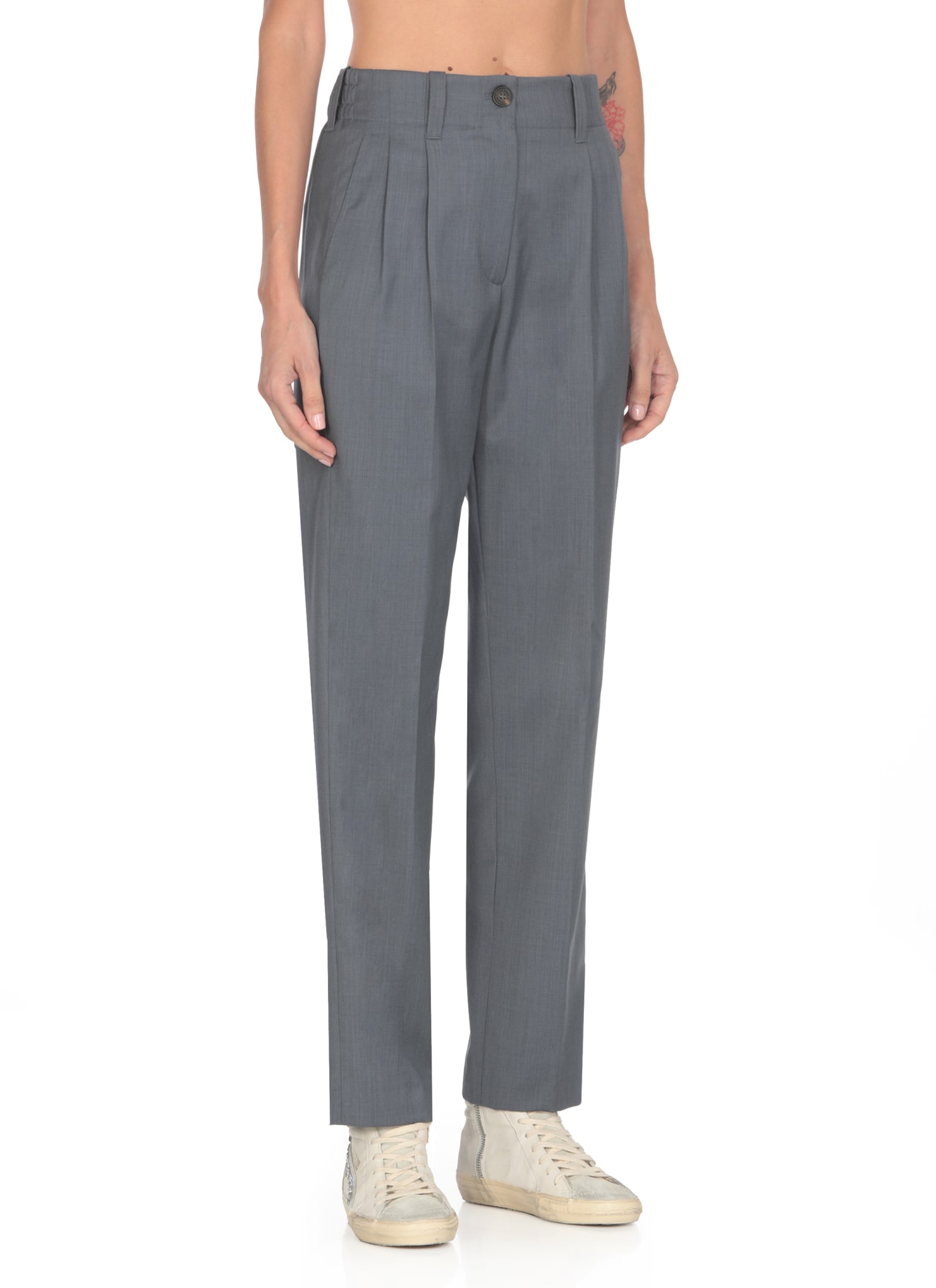 Shop Golden Goose Iside Pants In Grey