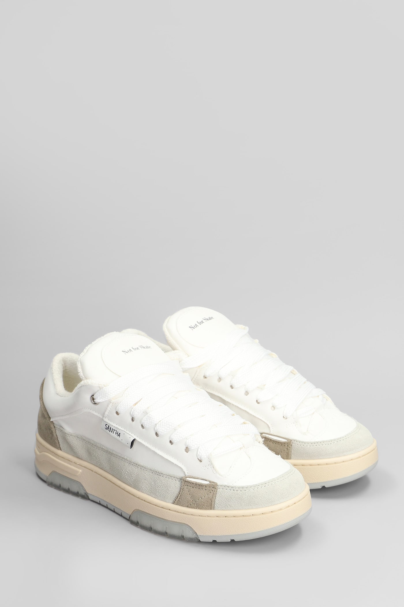 Paura Santha 1 Cut Sneakers In White Nylon