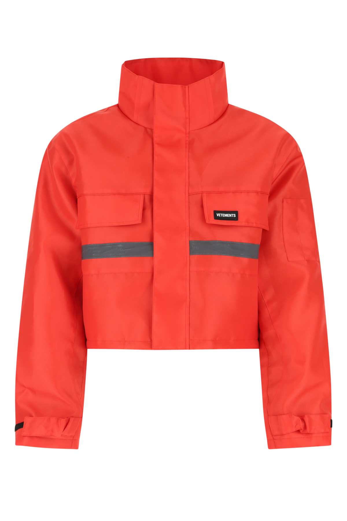 Red Polyester Padded Jacket