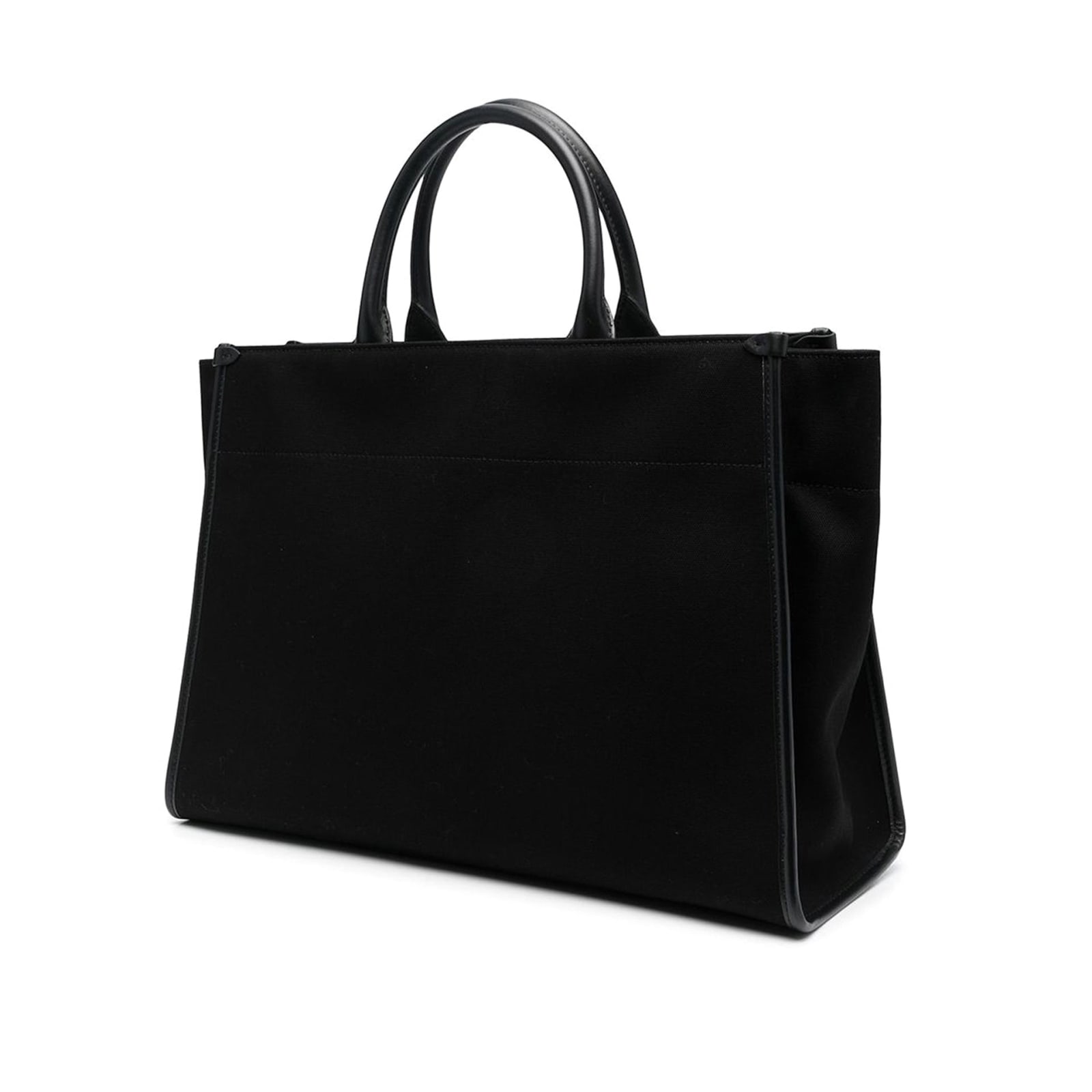 Shop Lanvin Canvas Shopper Bag In Black